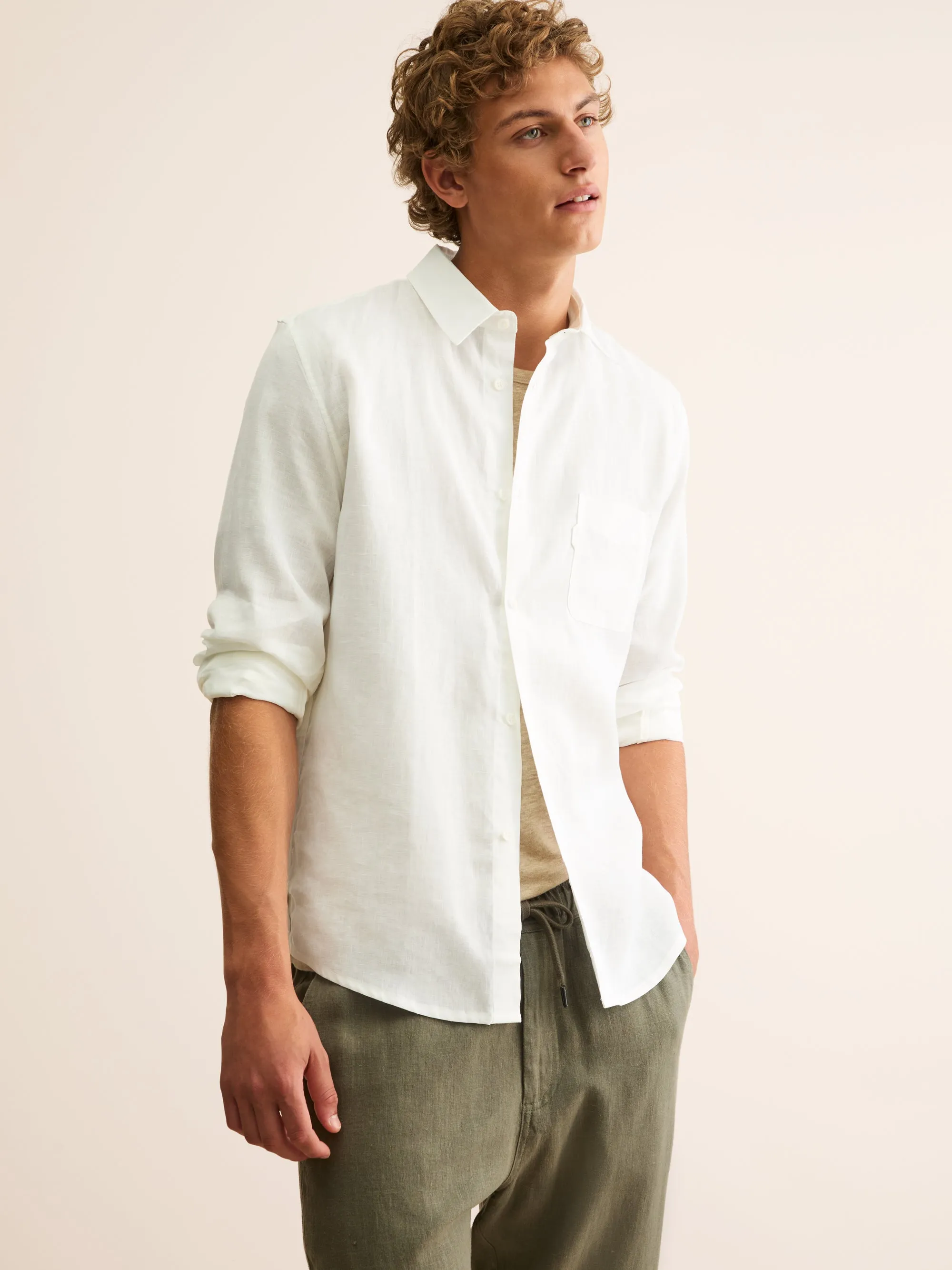 Monaco Linen Shirt Off White sold by Derek Rose product image thumbnail 2