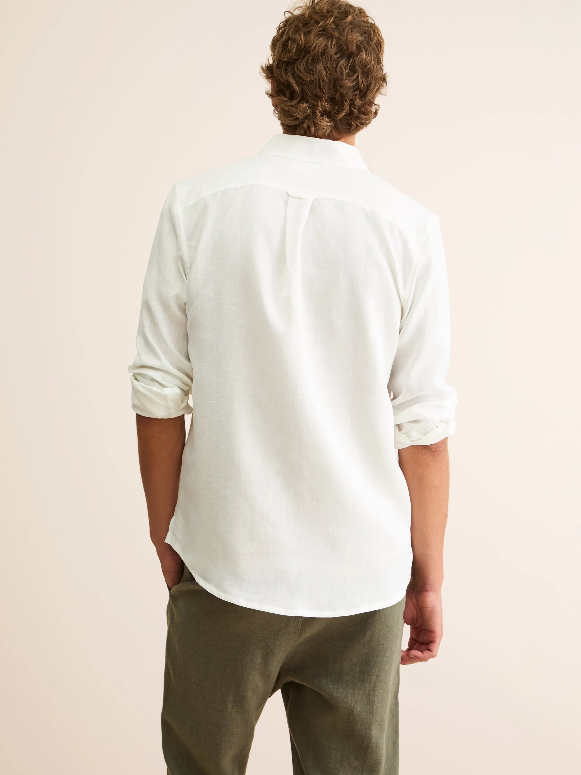 Monaco Linen Shirt Off White sold by Derek Rose product image thumbnail 3