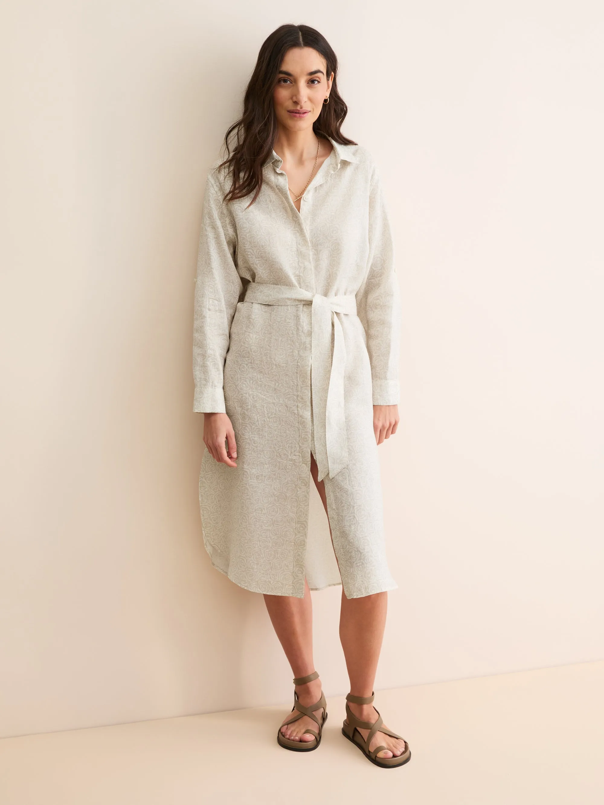Milan Linen Dress Sand Rose sold by Derek Rose product image thumbnail 2