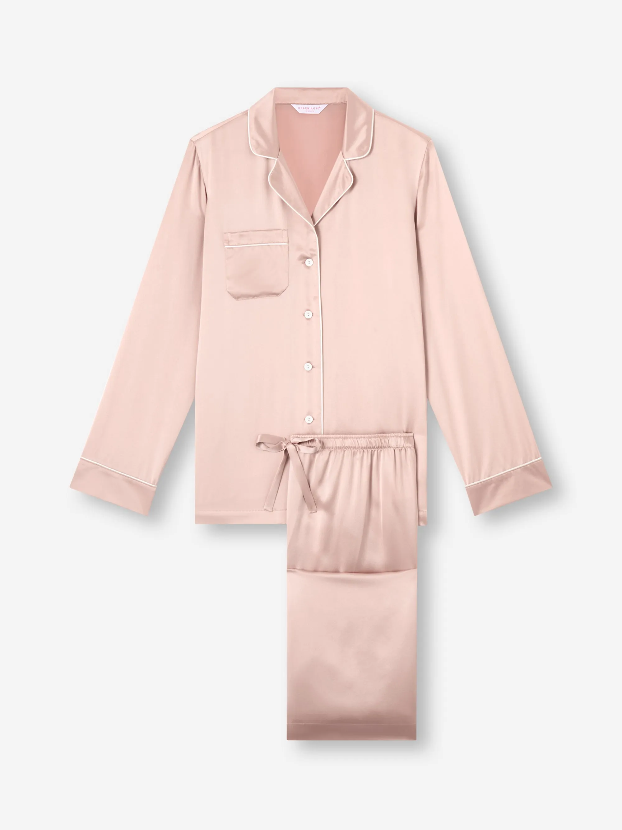 Women's Silk Pajamas Bailey Champagne Pink sold by Derek Rose product image thumbnail 5