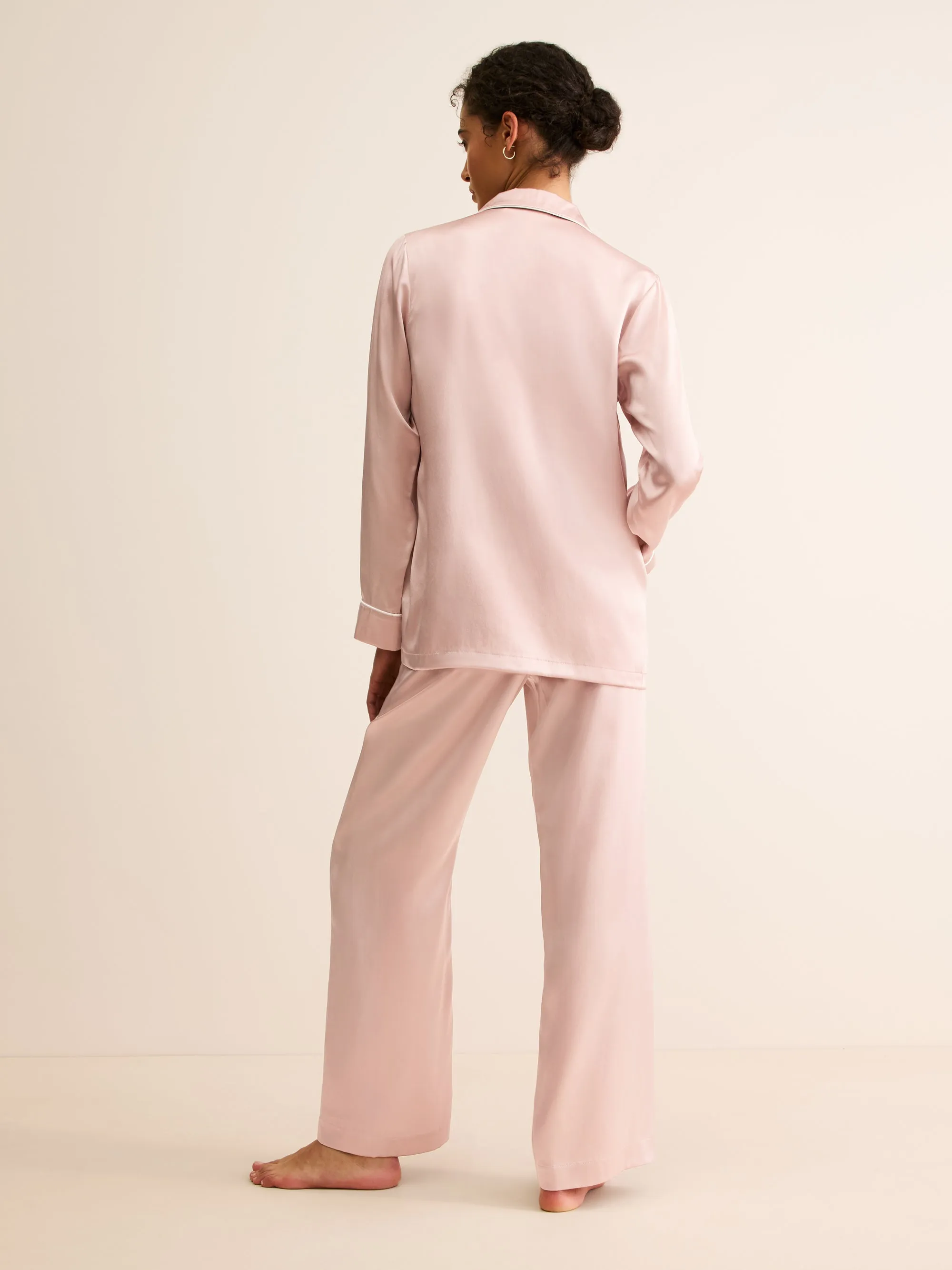 Women's Silk Pajamas Bailey Champagne Pink sold by Derek Rose product image thumbnail 3