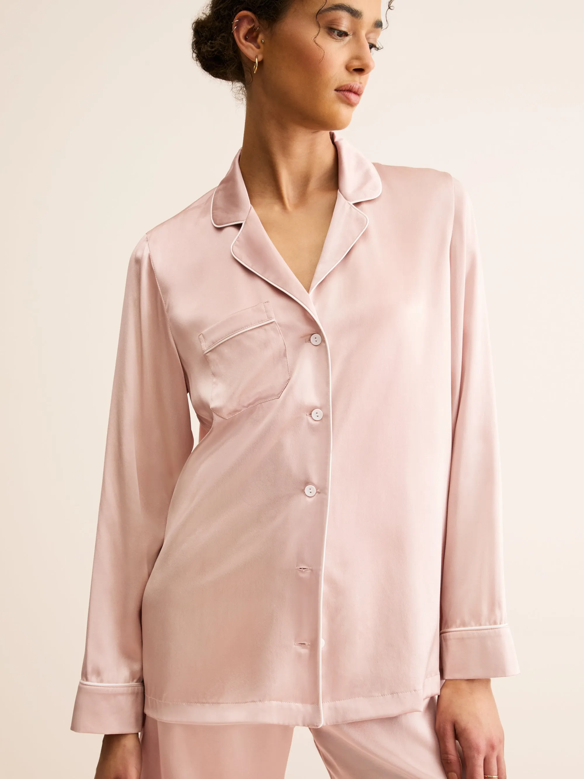 Women's Silk Pajamas Bailey Champagne Pink sold by Derek Rose product image thumbnail 4