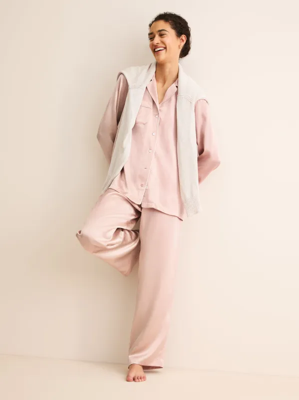 Women's Silk Pajamas Bailey Champagne Pink made by Derek Rose