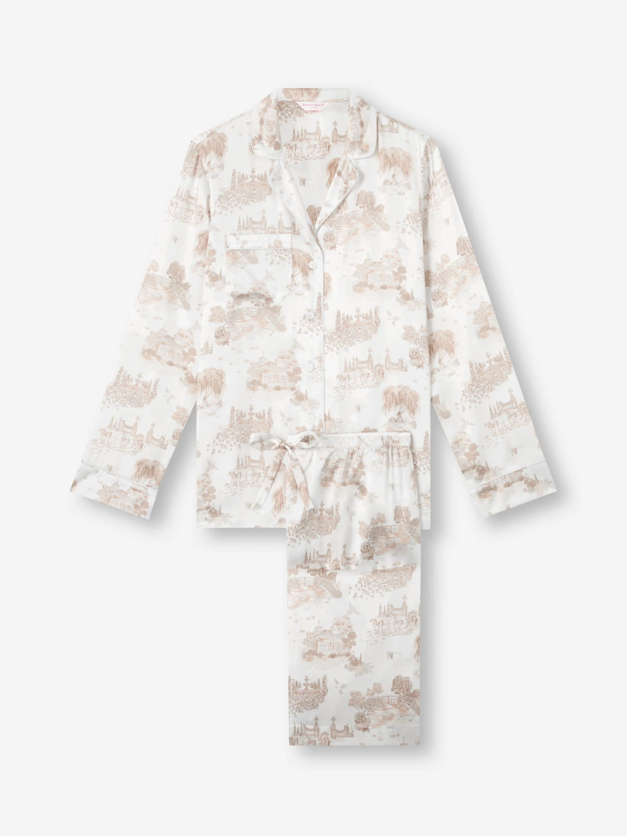 Brindisi Silk Pajamas Ivory London Toile sold by Derek Rose product image thumbnail 5