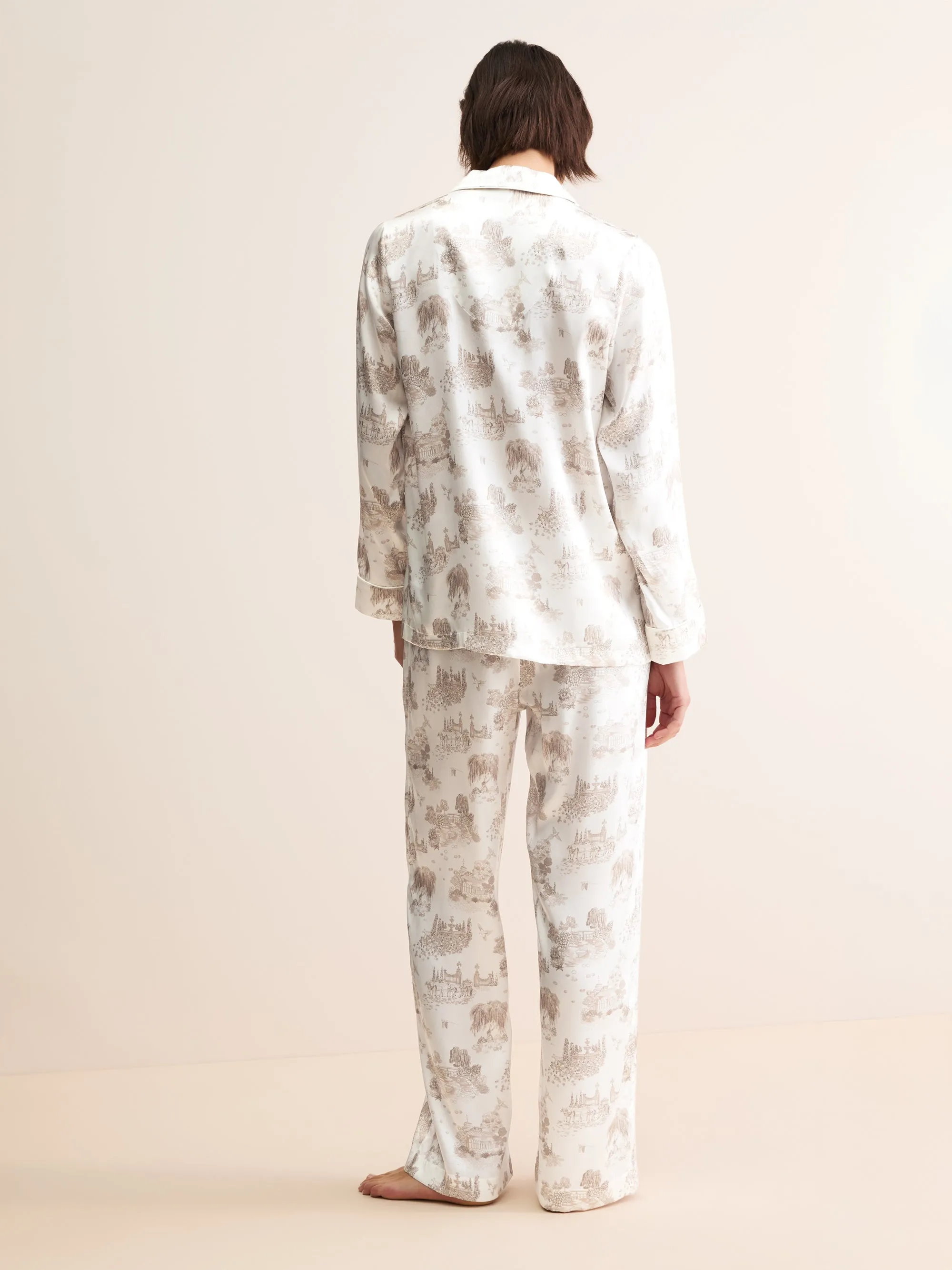 Brindisi Silk Pajamas Ivory London Toile sold by Derek Rose product image thumbnail 3