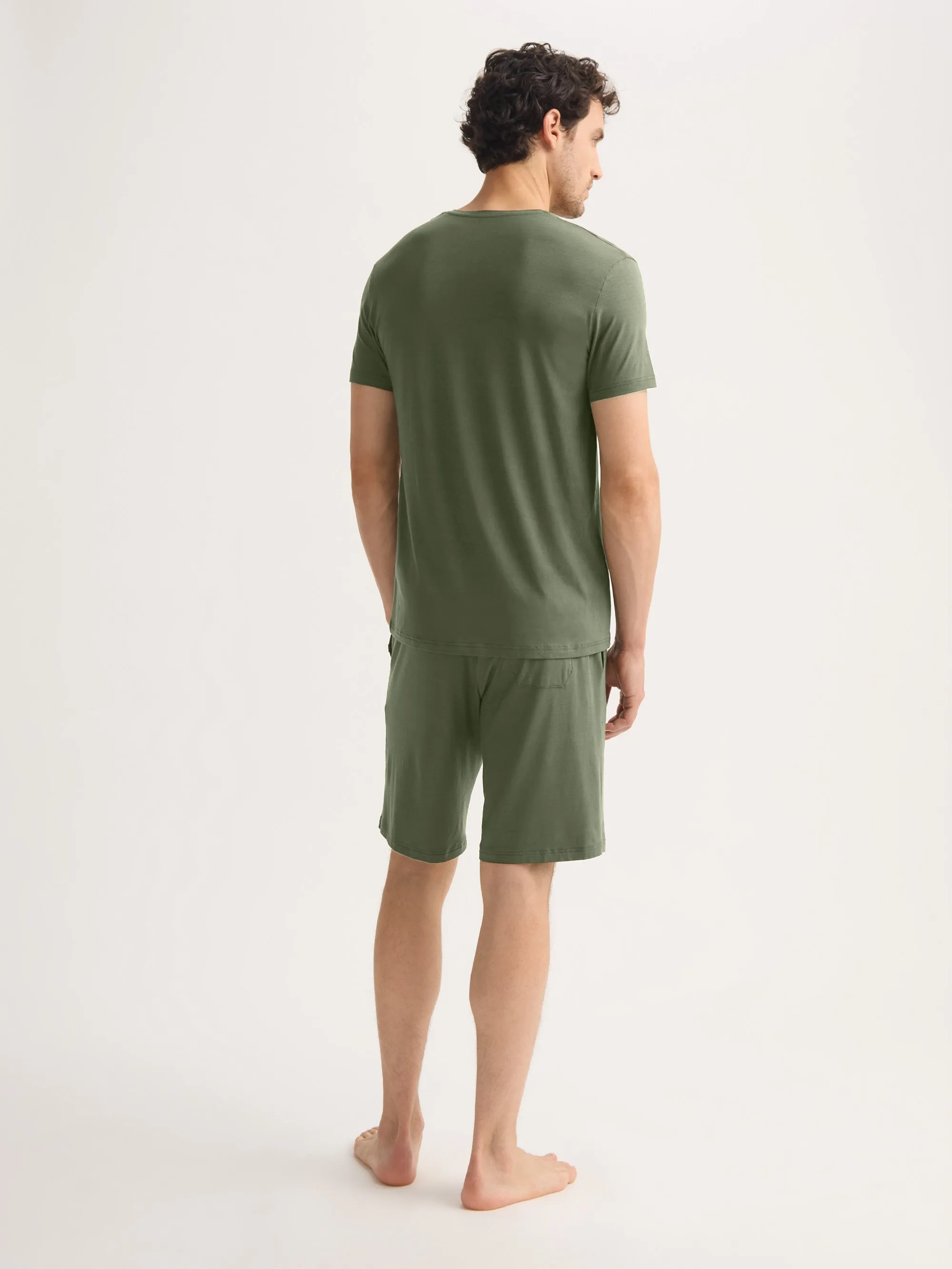 Basel Micro Modal Lounge Shorts Evergreen sold by Derek Rose product image thumbnail 4