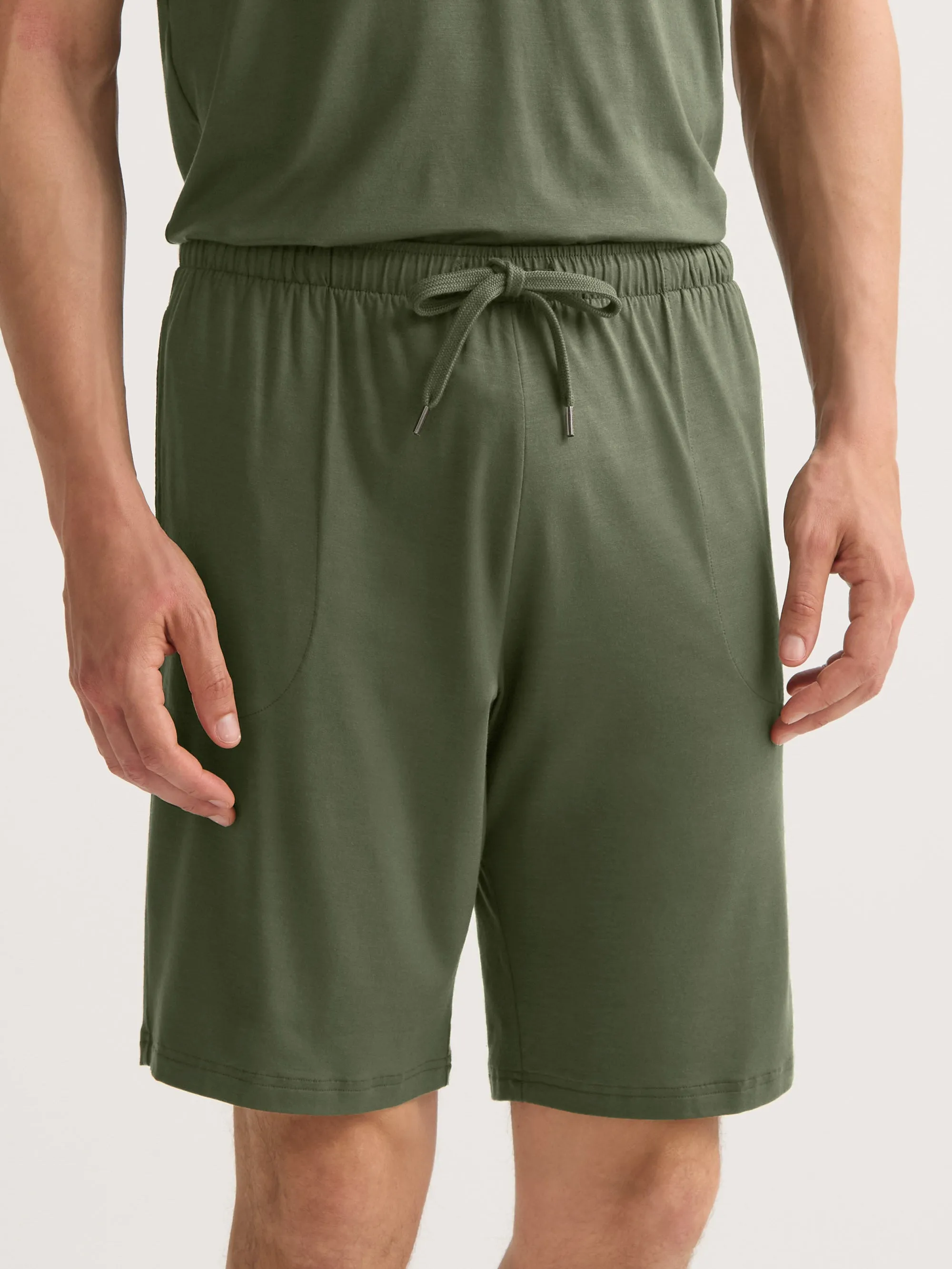 Basel Micro Modal Lounge Shorts Evergreen sold by Derek Rose product image thumbnail 2