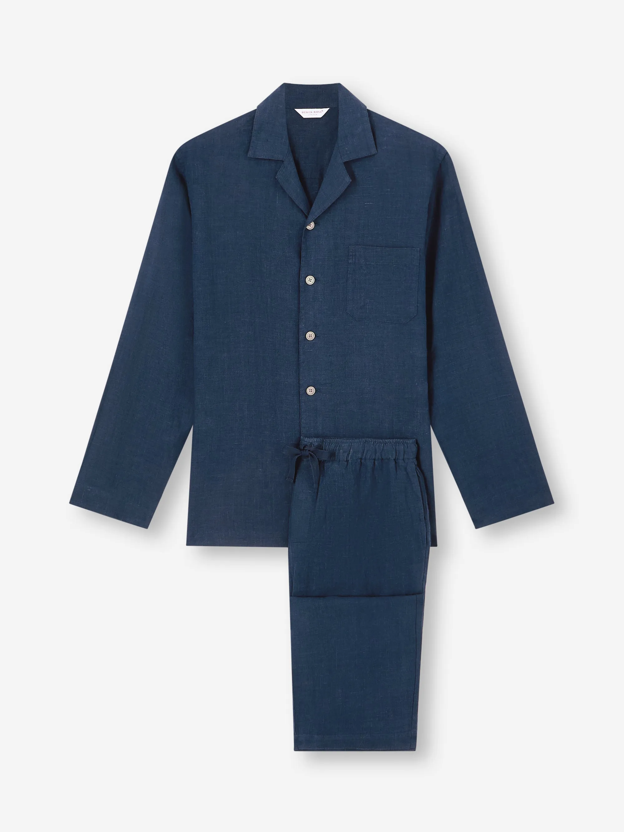 Sicily Linen Pajamas Navy Blue sold by Derek Rose product image thumbnail 5