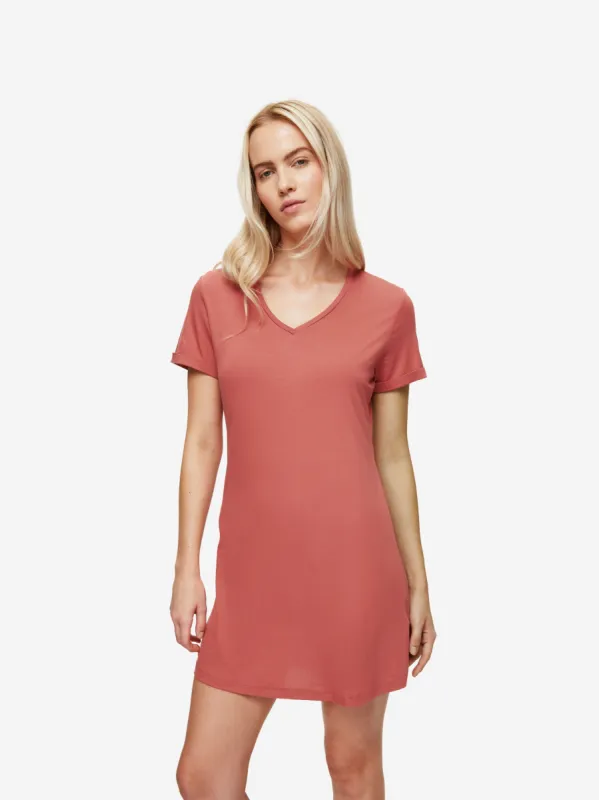 Women's V-Neck Sleep T-Shirt Lara Micro Modal Stretch Soft Cedar sold by Derek Rose
