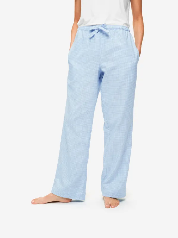 Women's Lounge Trousers Kelburn 23 Brushed Cotton Blue sold by Derek Rose