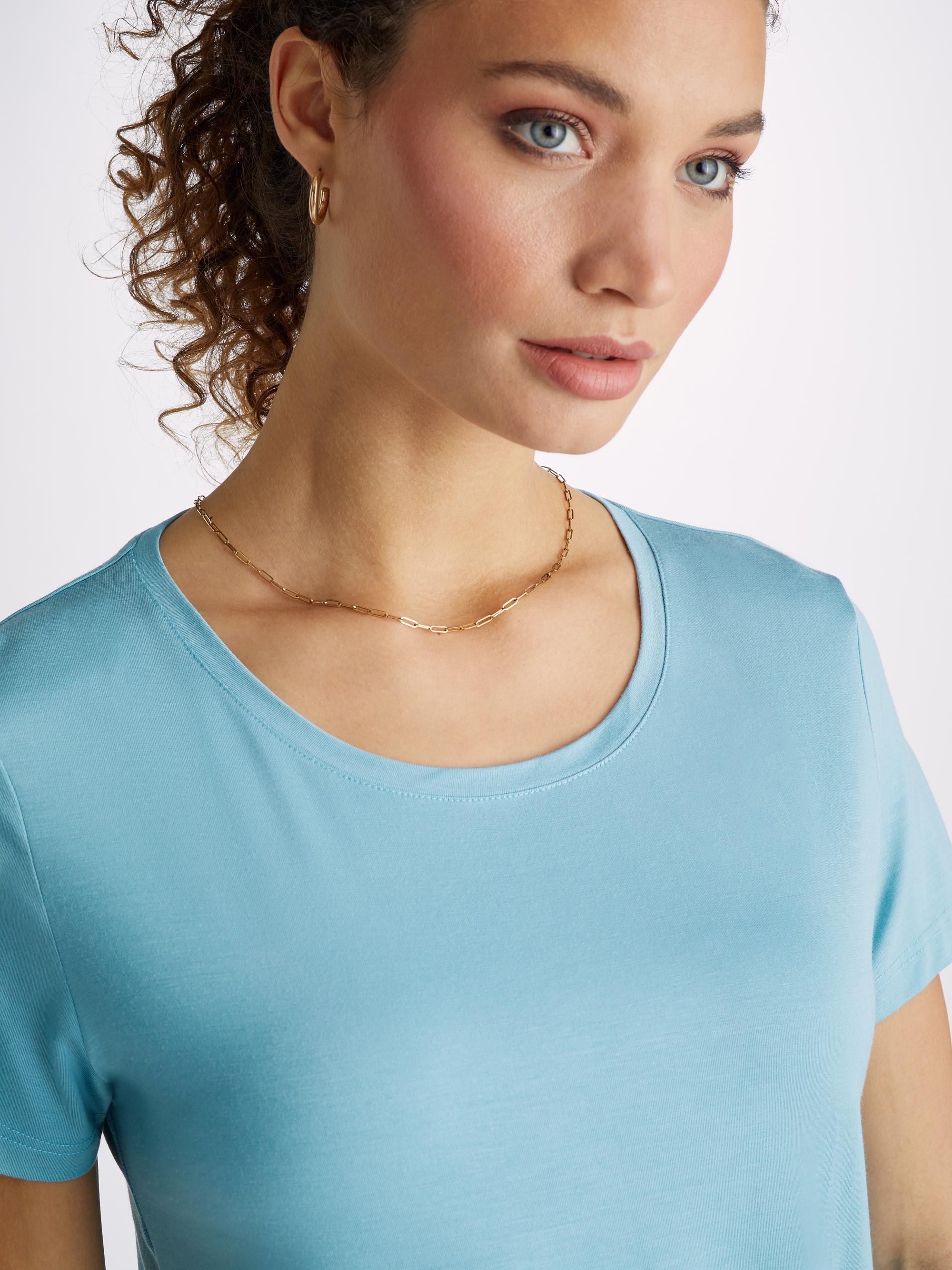Women's T-Shirt Lara Micro Modal Stretch Soft Aqua sold by Derek Rose