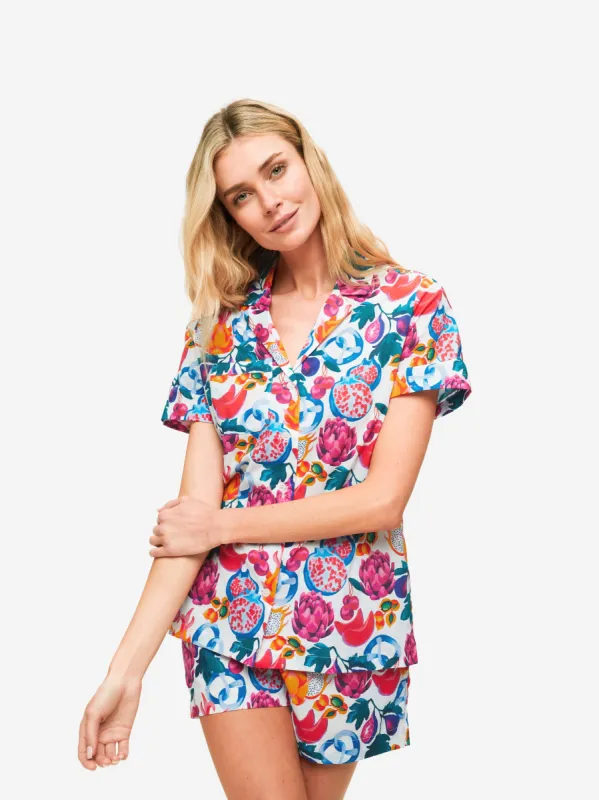 Women's Short Pyjamas Ledbury 50 Cotton Batiste White sold by Derek Rose