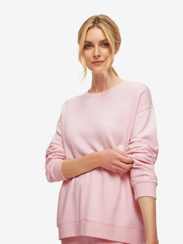 Women's Sweatshirt Quinn Cotton Modal Stretch Pink sold by Derek Rose