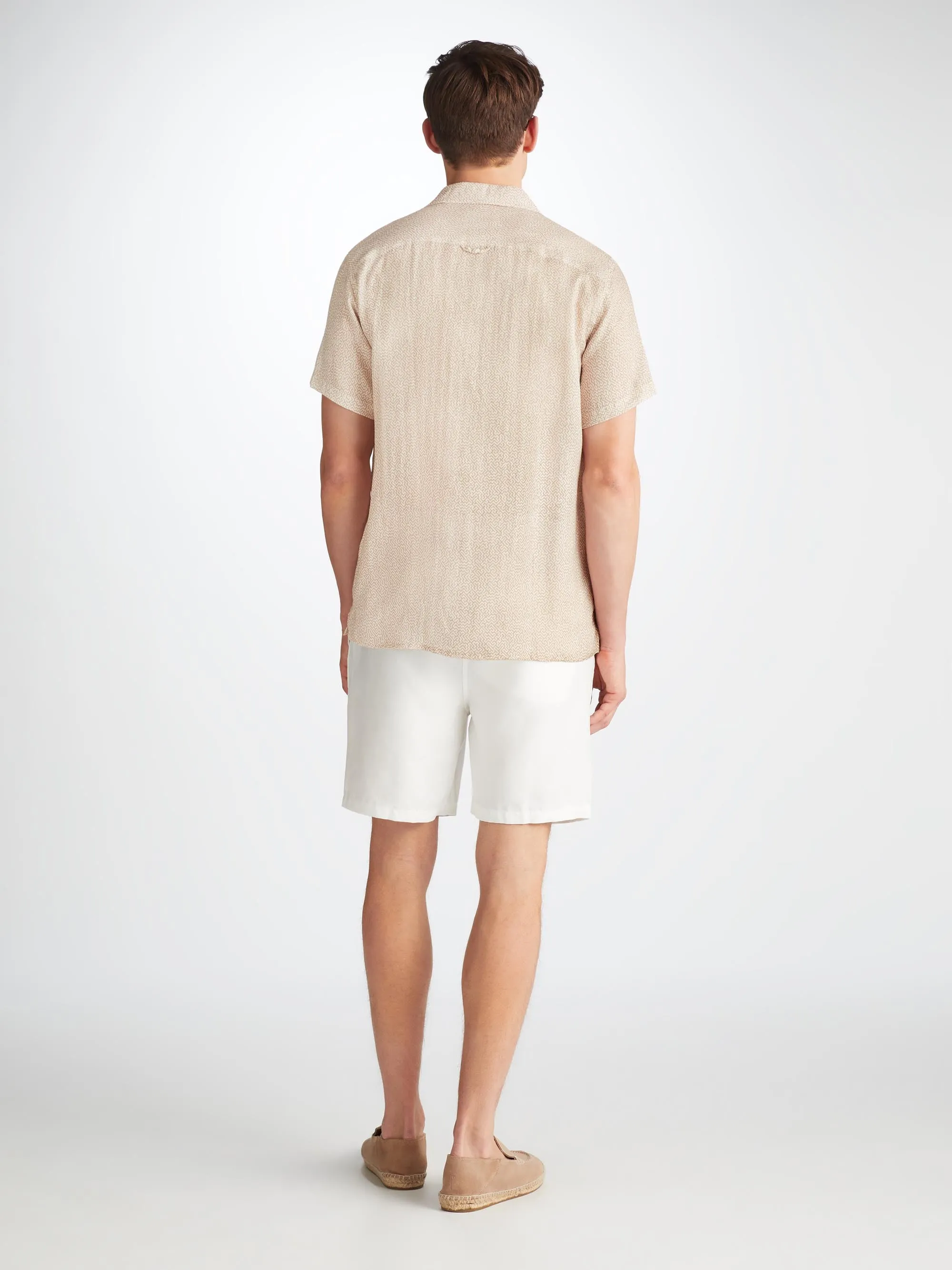 Men's Short Sleeve Shirt Milan 24 Linen Sand sold by Derek Rose product image thumbnail 5