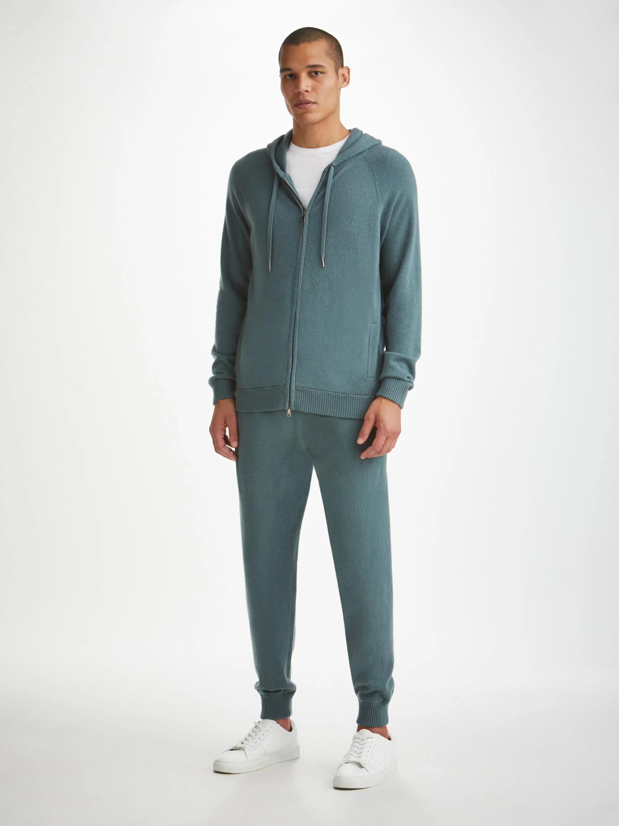 Men's Hoodie Finley Cashmere Teal sold by Derek Rose product image thumbnail 3