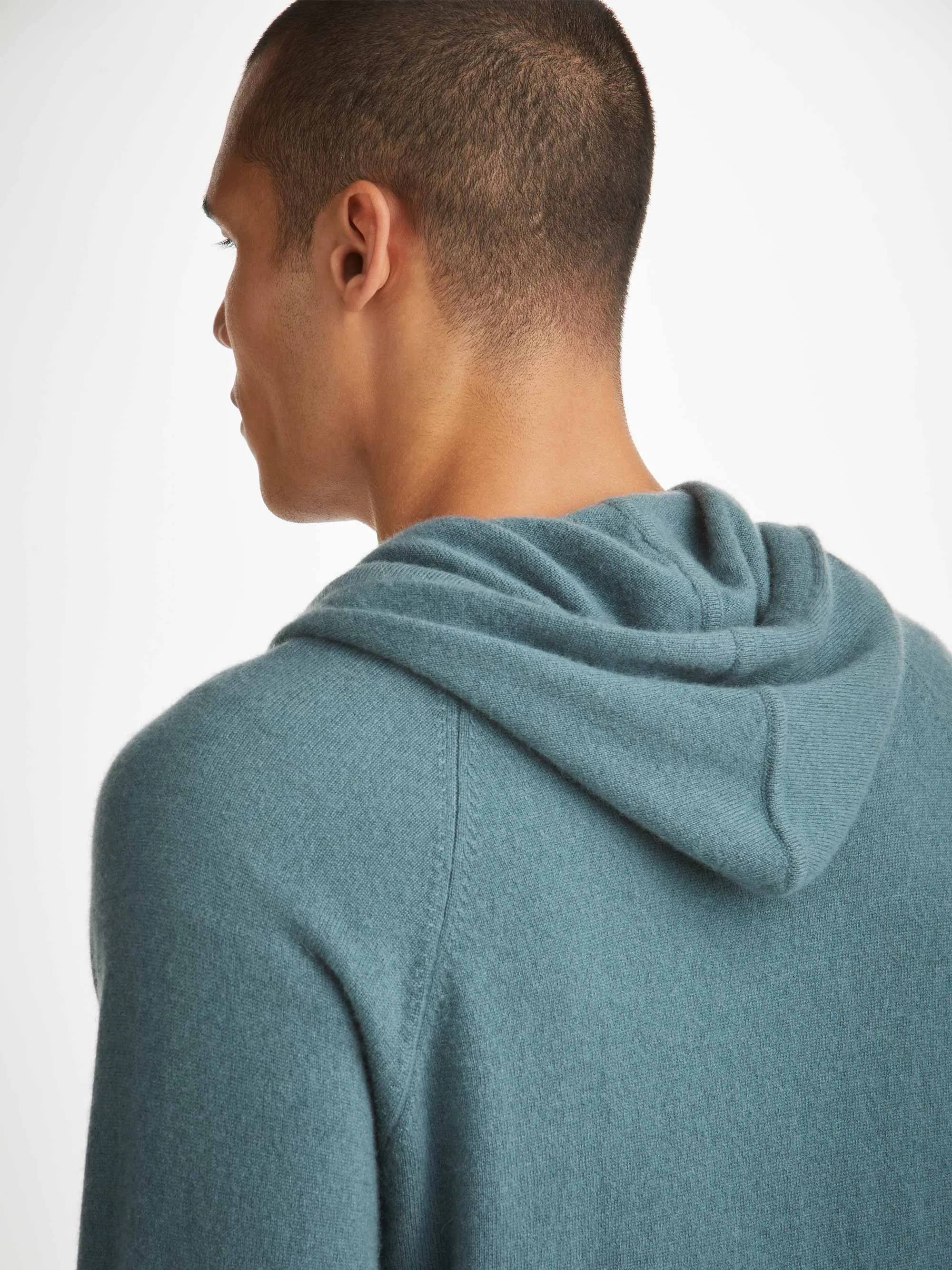Men's Hoodie Finley Cashmere Teal sold by Derek Rose product image thumbnail 5