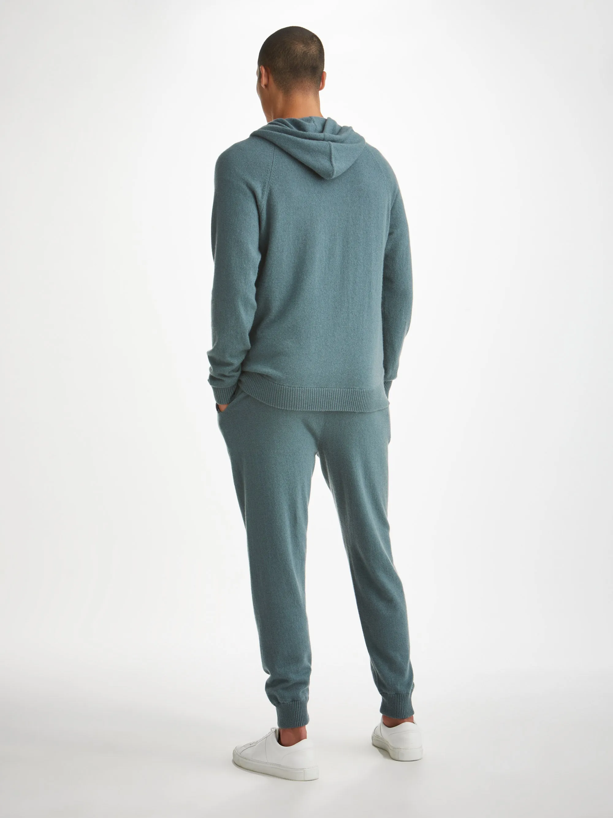 Men's Hoodie Finley Cashmere Teal sold by Derek Rose product image thumbnail 4