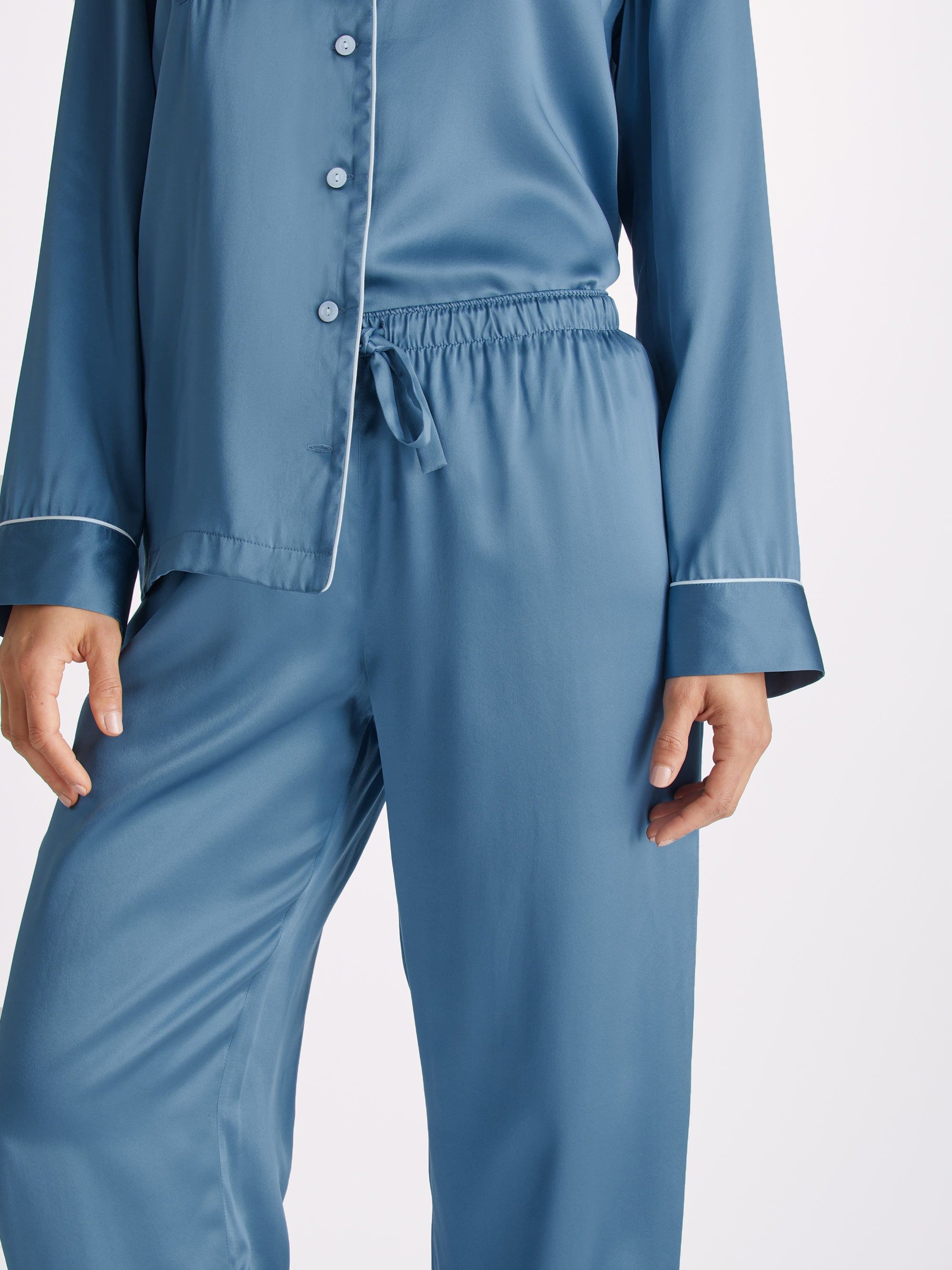 Women's Pyjamas Bailey Silk Satin Soft Denim sold by Derek Rose product image thumbnail 5