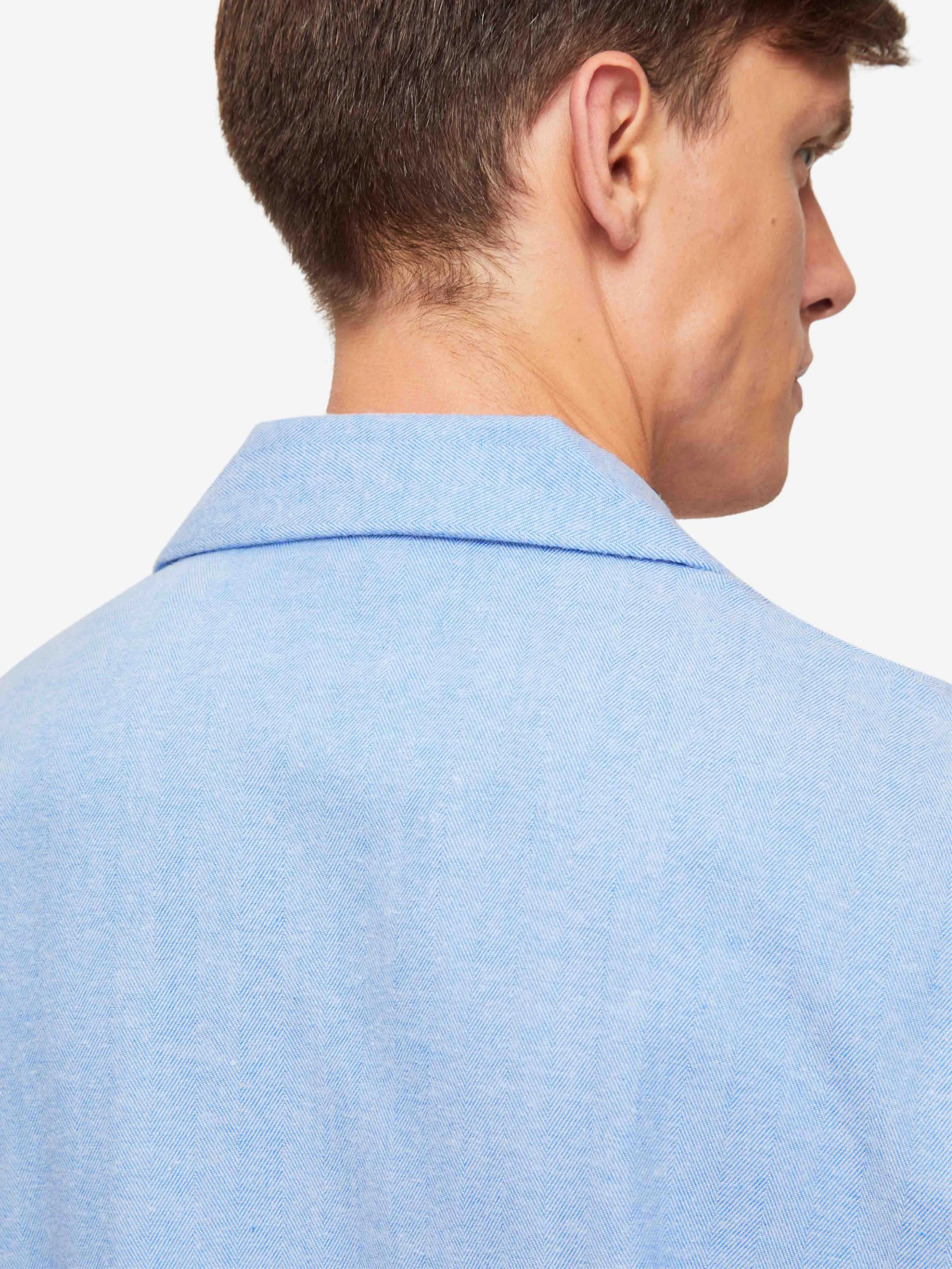 Men's Classic Fit Pajamas Arran 24 Brushed Cotton Blue sold by Derek Rose product image thumbnail 3