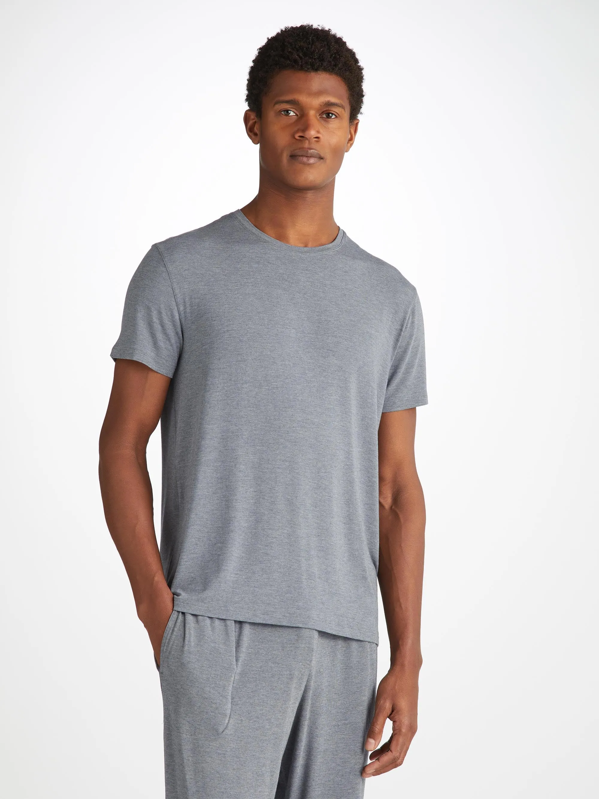 Marlowe Micro Modal T-Shirt Charcoal Gray sold by Derek Rose