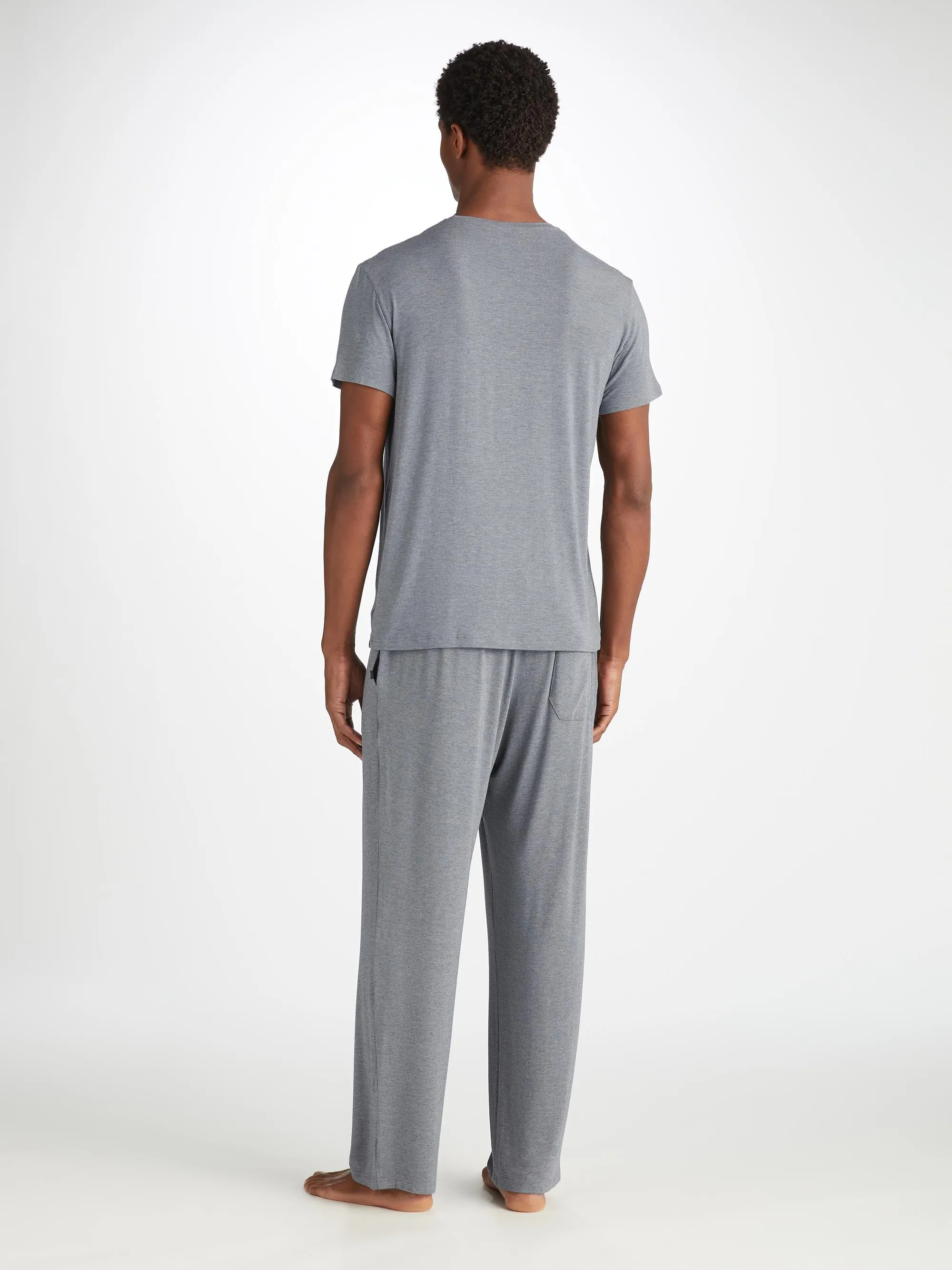 Marlowe Micro Modal T-Shirt Charcoal Gray sold by Derek Rose product image thumbnail 4
