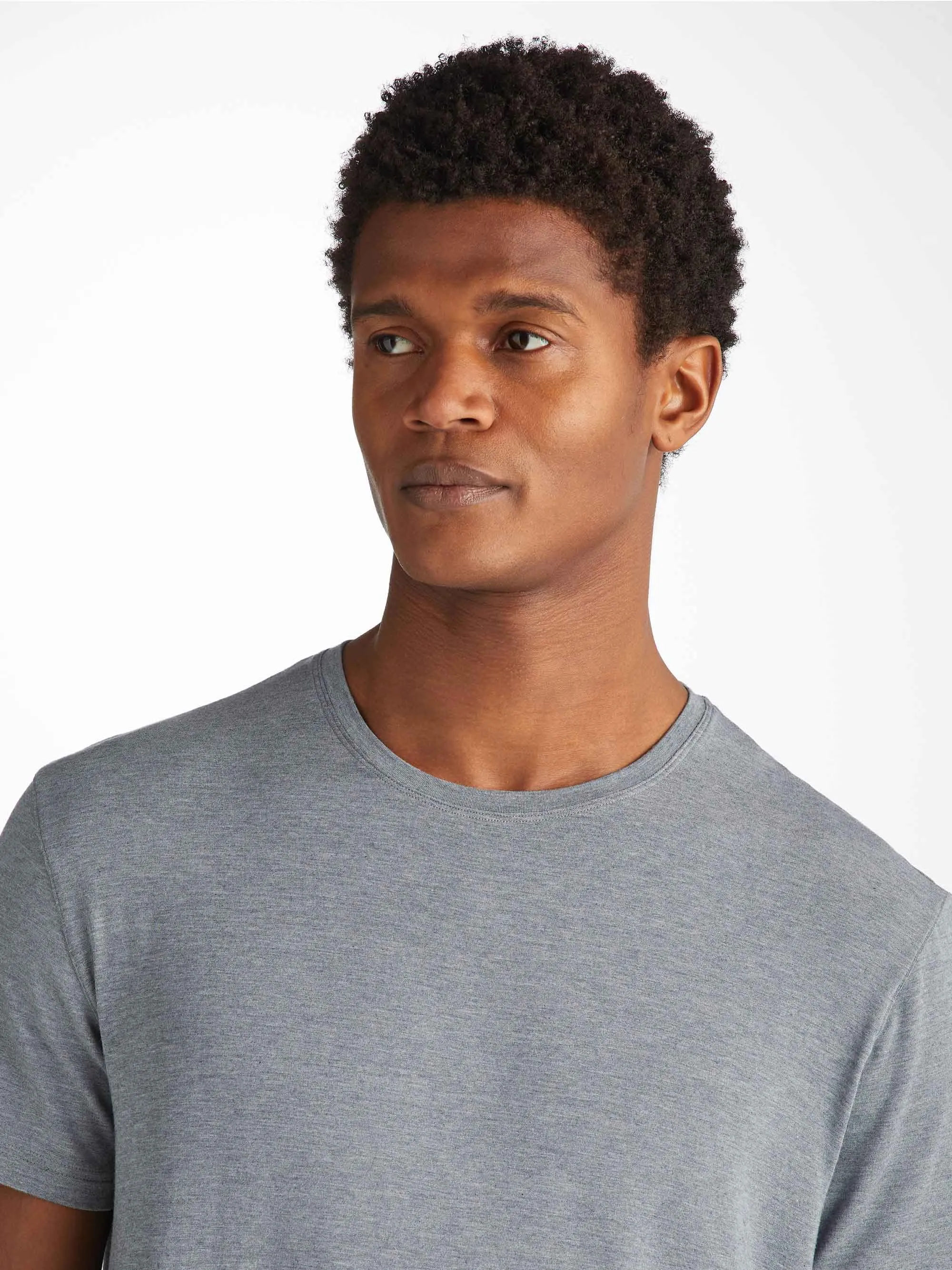 Marlowe Micro Modal T-Shirt Charcoal Gray sold by Derek Rose product image thumbnail 5