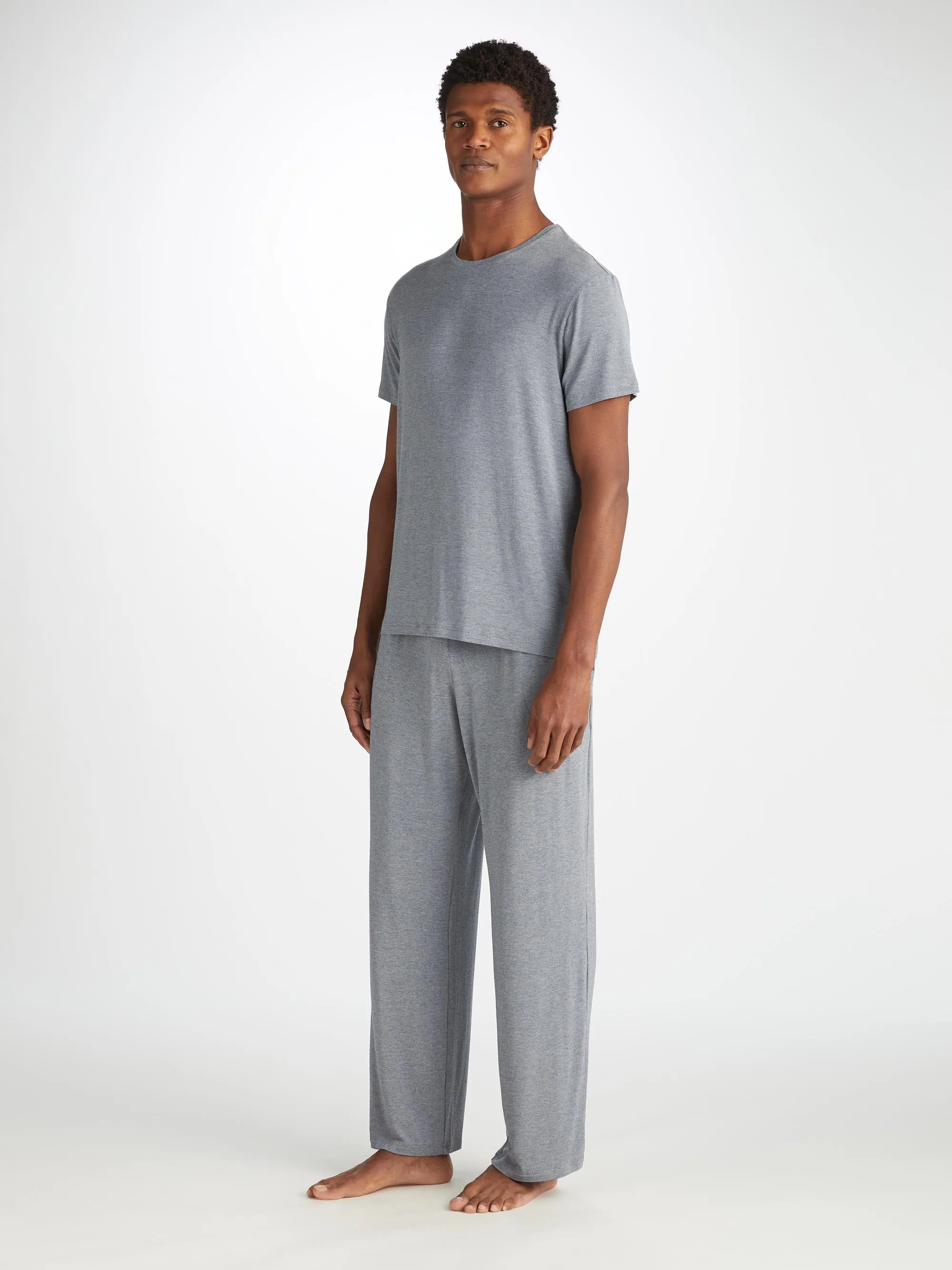 Marlowe Micro Modal T-Shirt Charcoal Gray sold by Derek Rose product image thumbnail 3