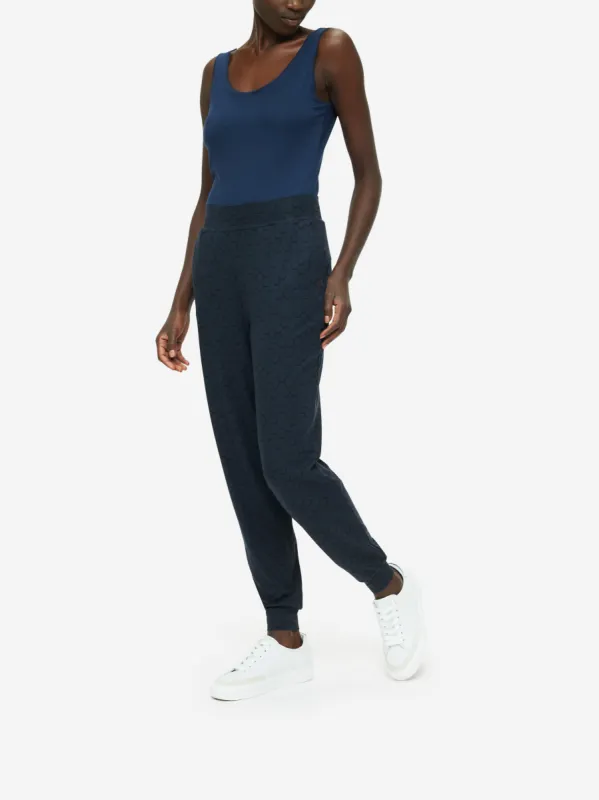 Women's Track Pants London 6 Micro Modal Stretch Navy sold by Derek Rose