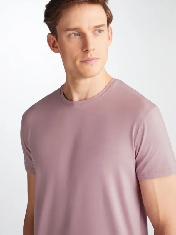 Men's T-Shirt Basel Micro Modal Stretch Mauve sold by Derek Rose