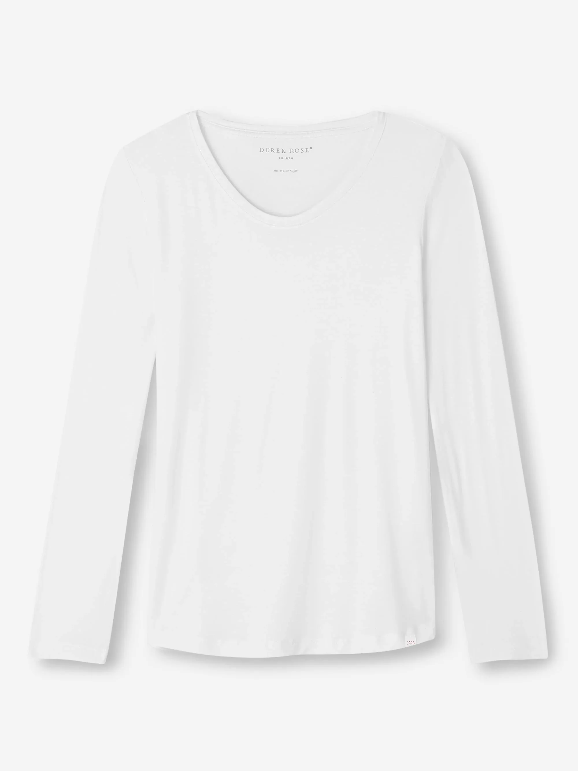 Women's Long Sleeve T-Shirt Lara Micro Modal Stretch White sold by Derek Rose product image thumbnail 2