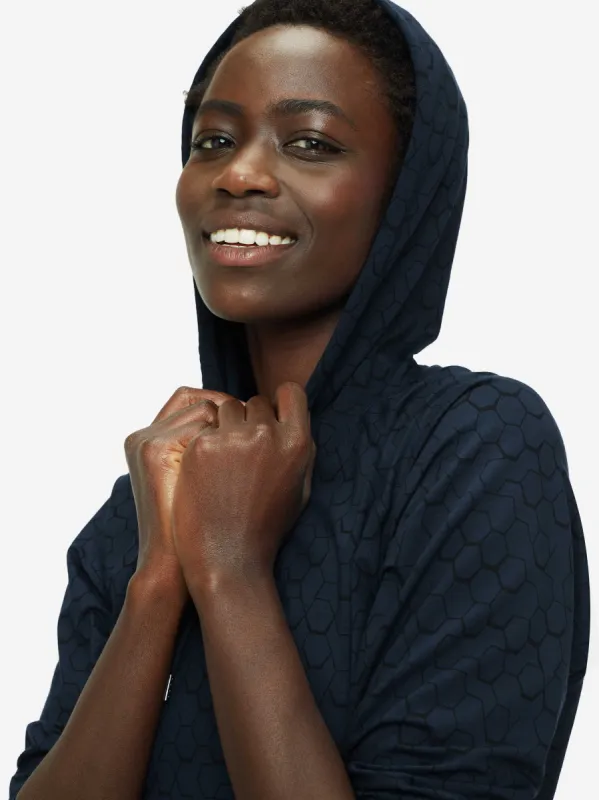 Women's Pullover Hoodie London 6 Micro Modal Stretch Navy sold by Derek Rose