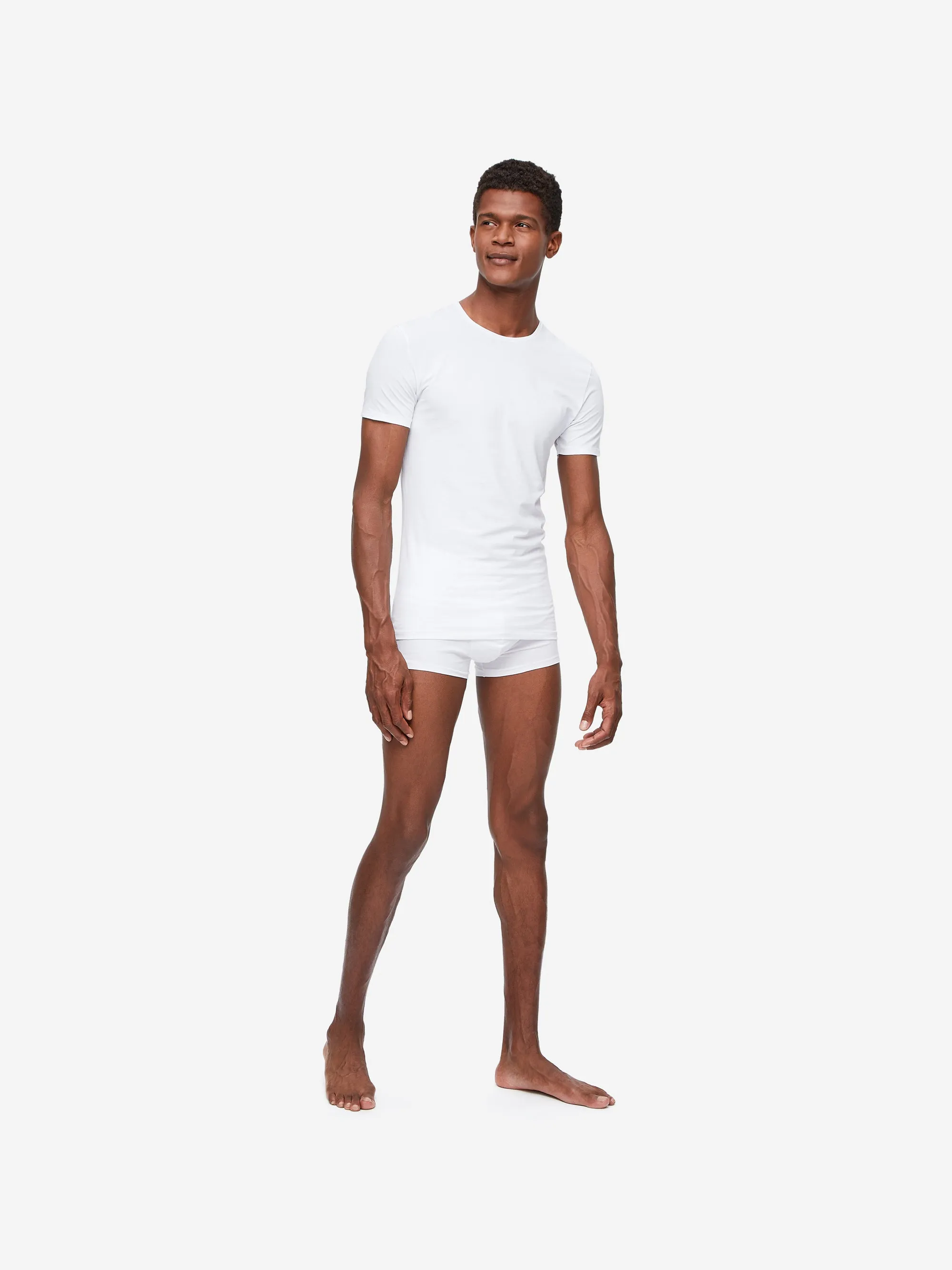 Men's Underwear T-Shirt Jack Pima Cotton Stretch White sold by Derek Rose product image thumbnail 3