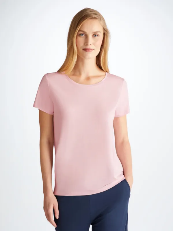 Women's T-Shirt Lara Micro Modal Stretch Pink sold by Derek Rose