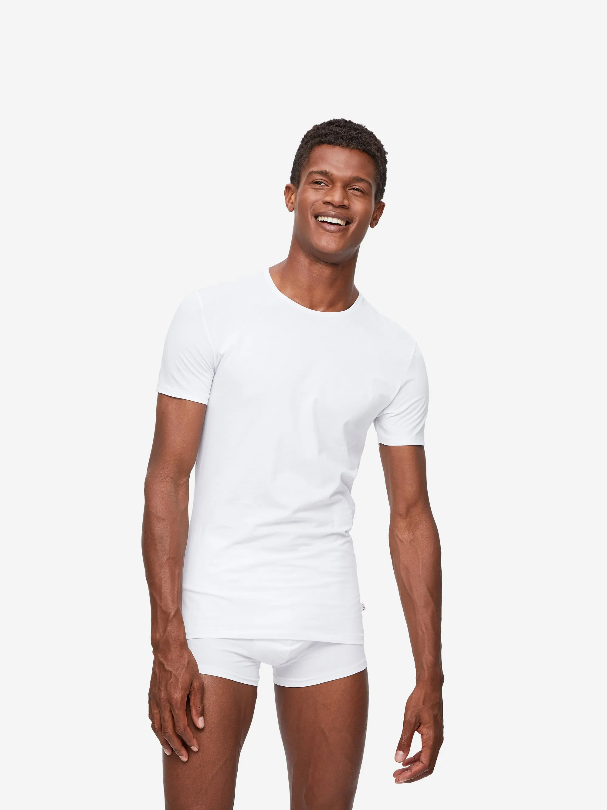 Men's Underwear T-Shirt Jack Pima Cotton Stretch White sold by Derek Rose