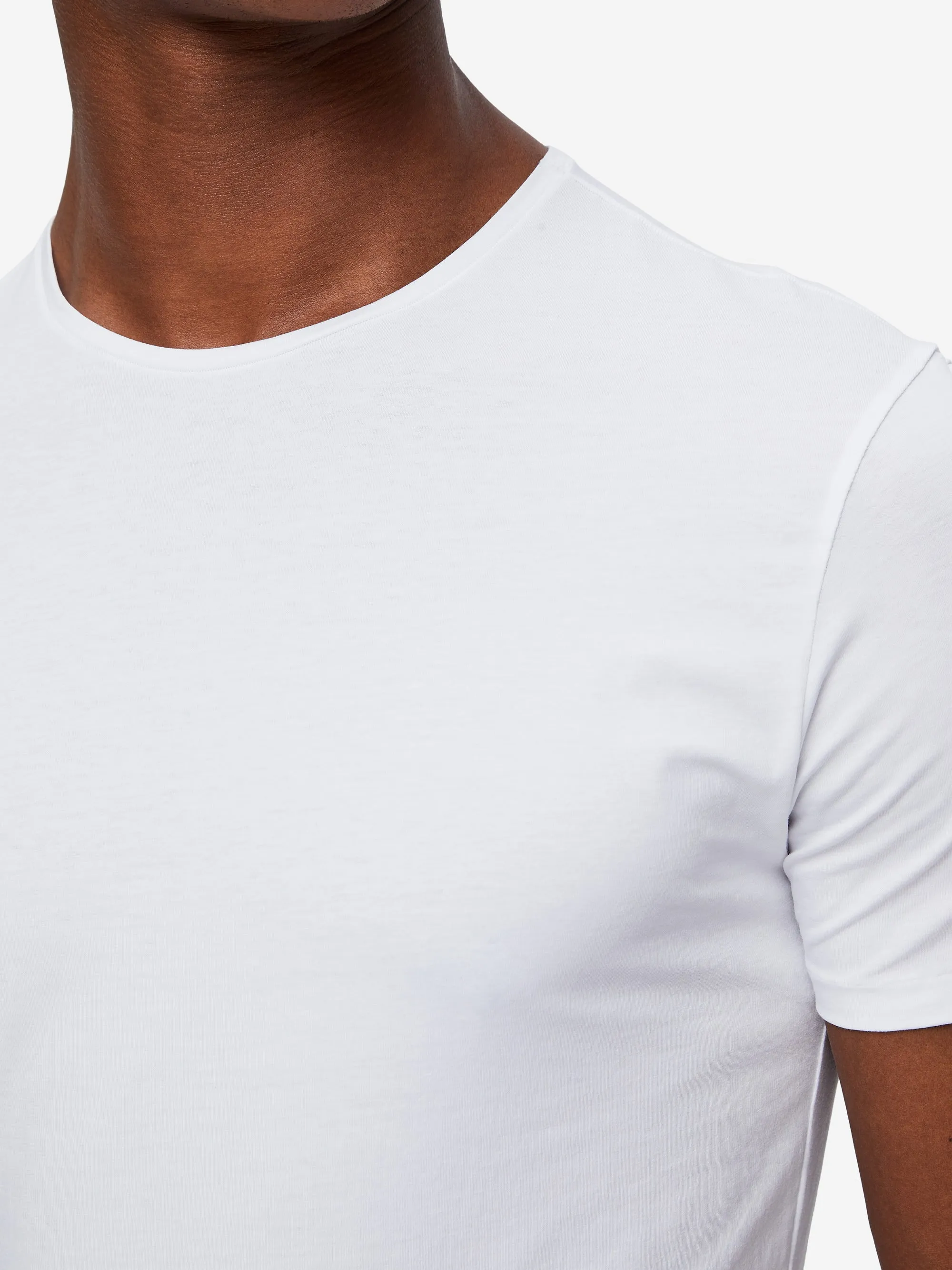 Men's Underwear T-Shirt Jack Pima Cotton Stretch White sold by Derek Rose product image thumbnail 5