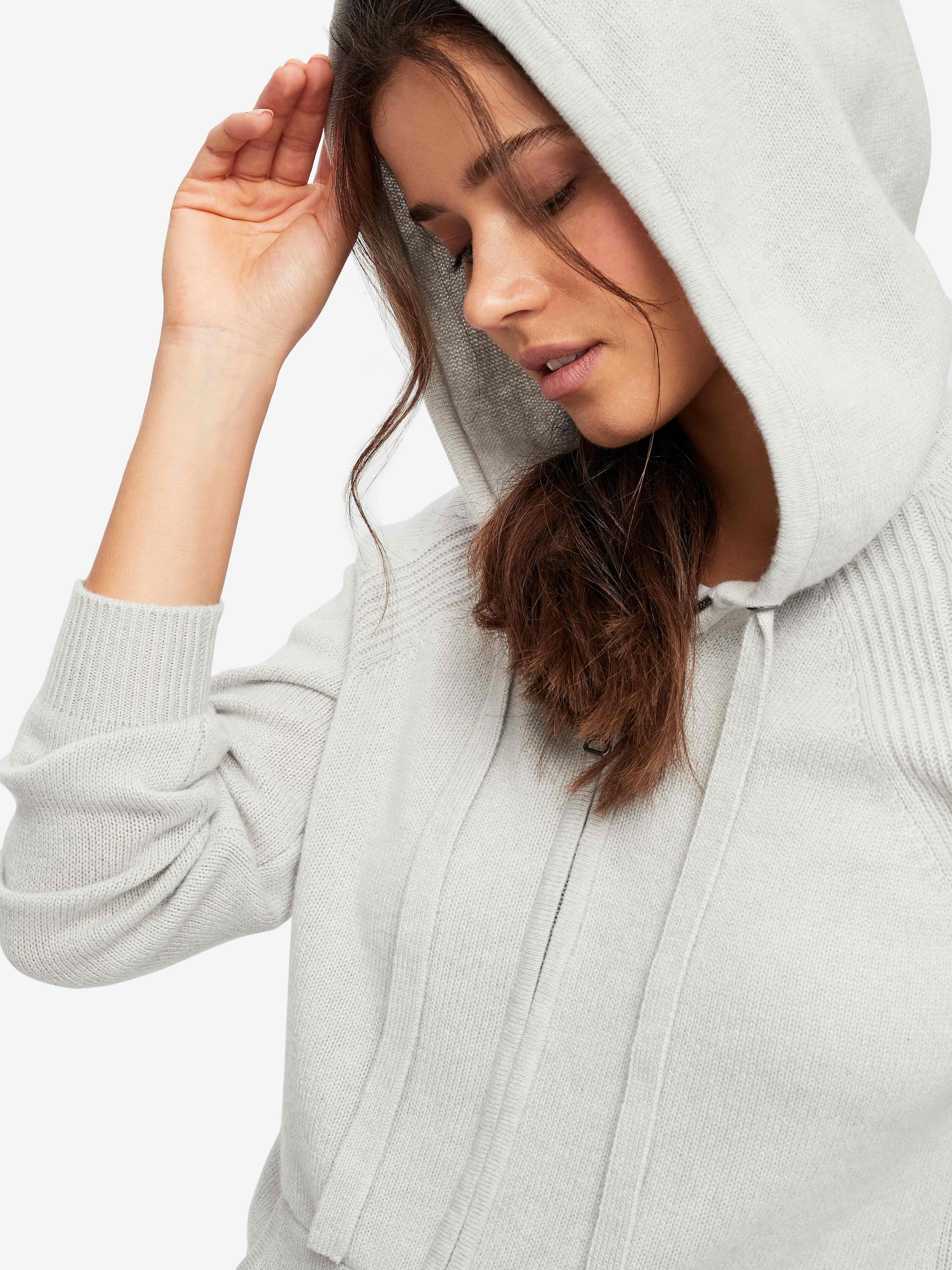 Women's Hoodie Daphne Cashmere Silver sold by Derek Rose product image thumbnail 5