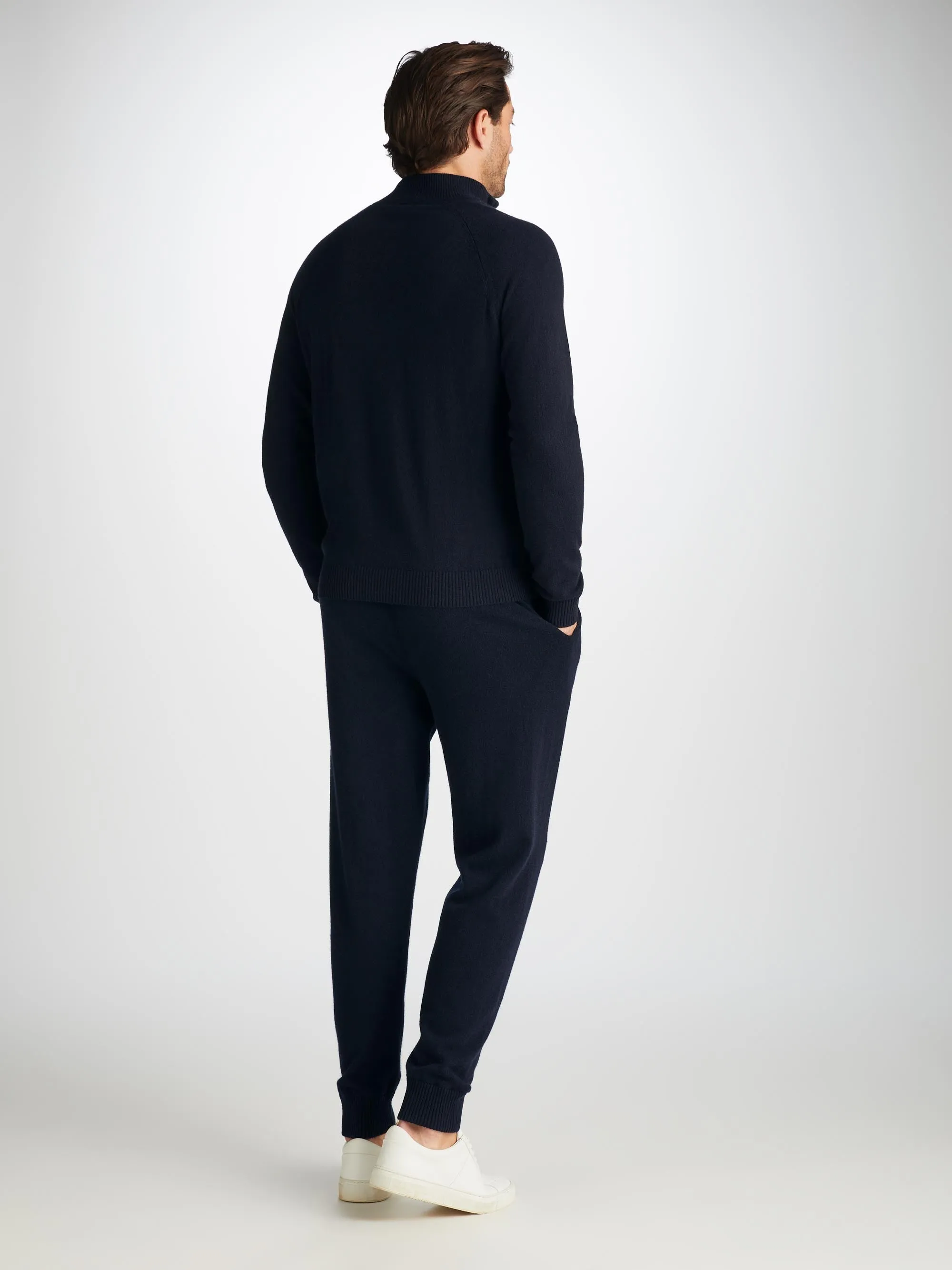 Men's Finley Half-Zip Cashmere Navy Set sold by Derek Rose product image thumbnail 3