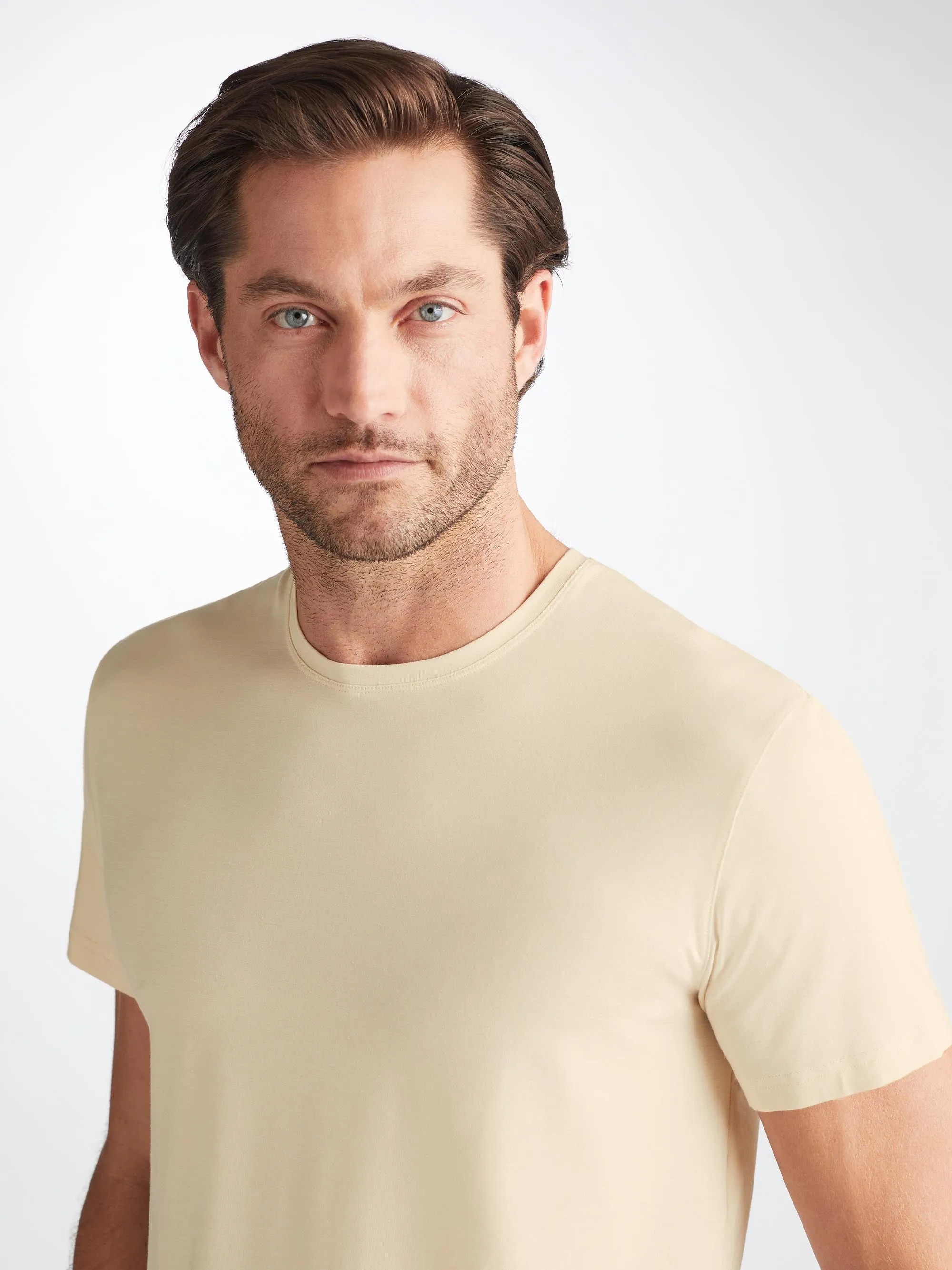 Men's T-Shirt Basel Micro Modal Stretch Ecru sold by Derek Rose product image thumbnail 5