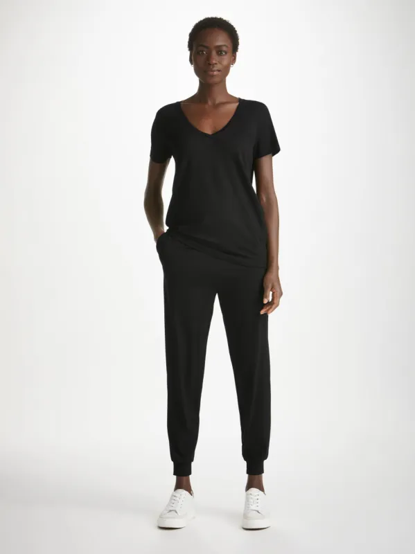 Women's Track Pants Basel Micro Modal Stretch Black sold by Derek Rose