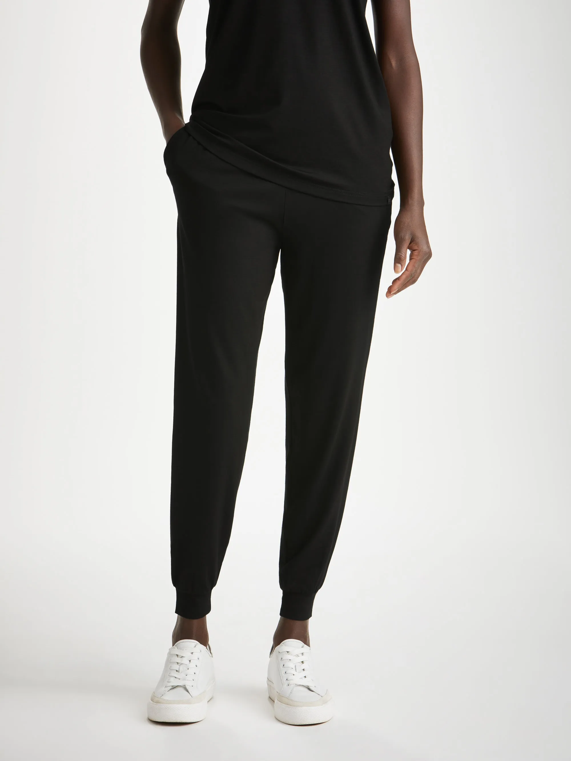 Women's Sweatpants Basel Micro Modal Stretch Black sold by Derek Rose product image thumbnail 3