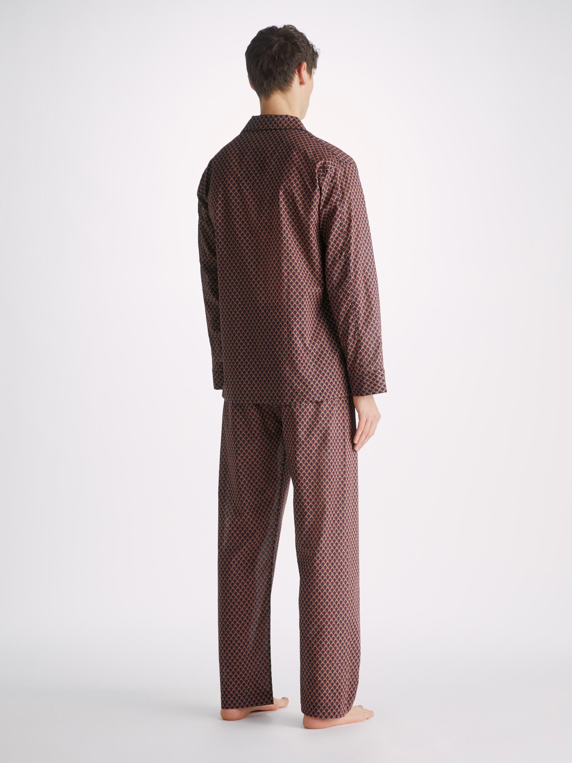 Men's Classic Fit Pyjamas Ledbury 65 Cotton Batiste Multi sold by Derek Rose product image thumbnail 5