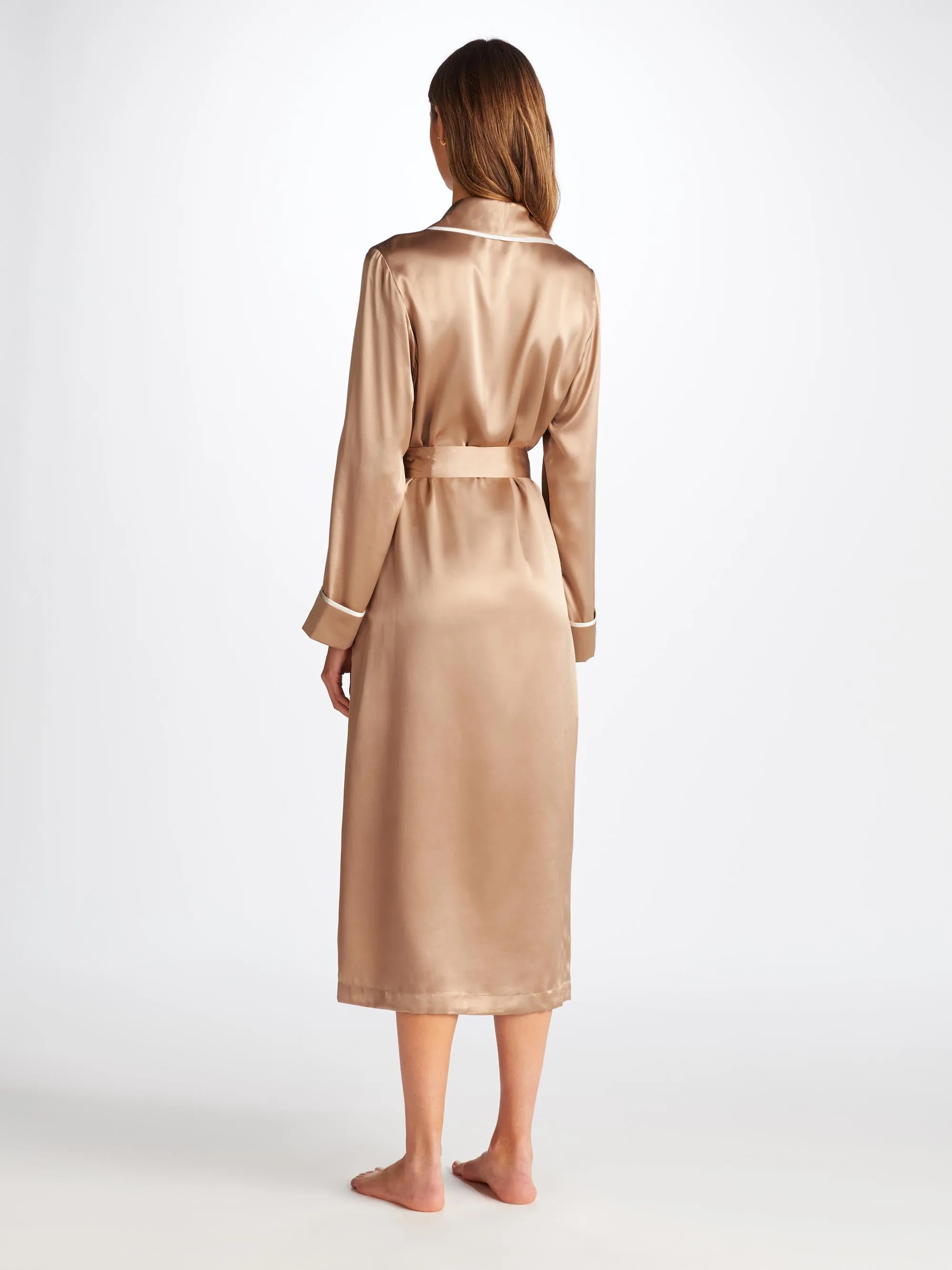 Women's Long Robe Bailey Silk Satin Bronze sold by Derek Rose product image thumbnail 4