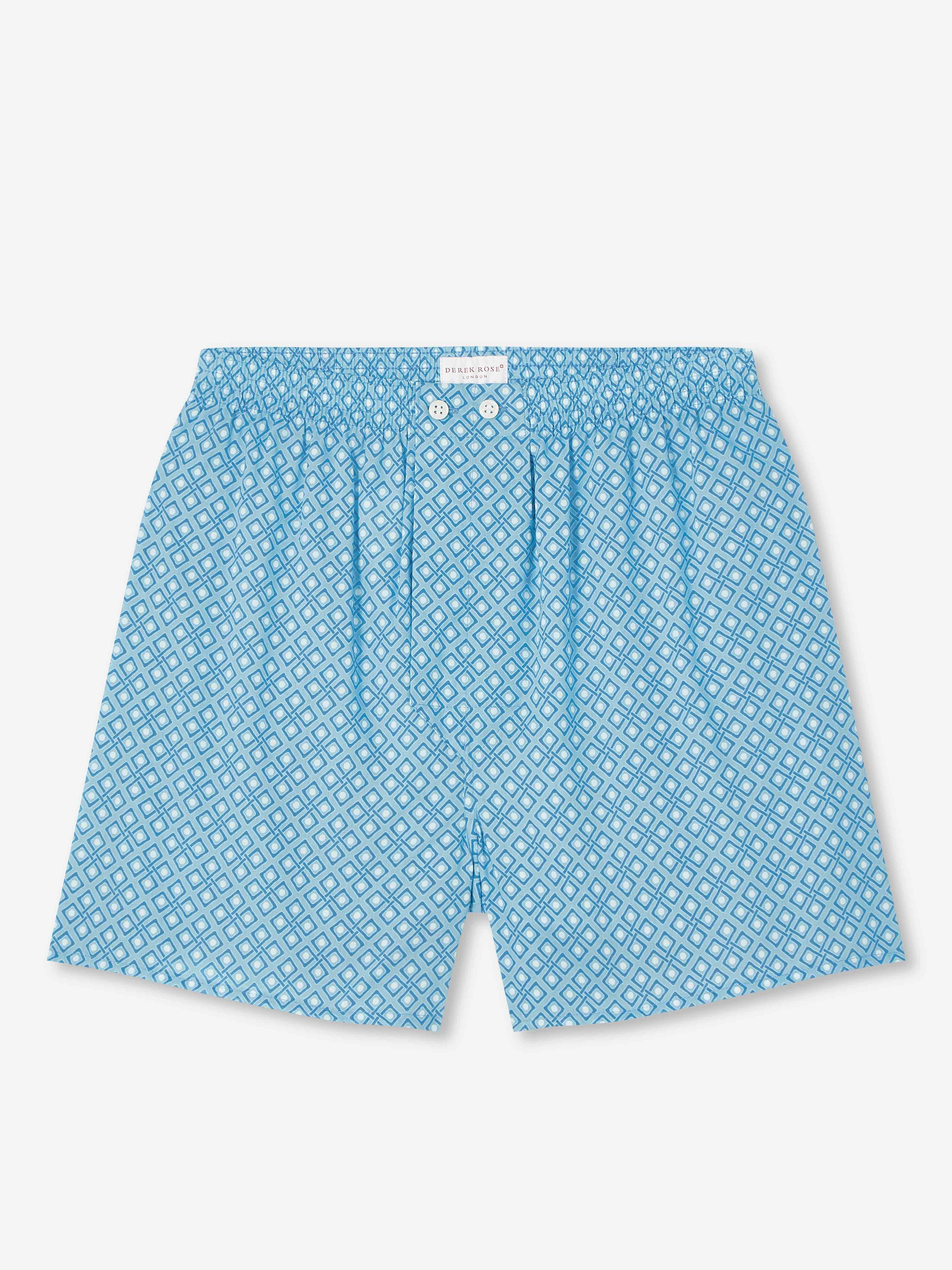 Men's Classic Fit Boxers Ledbury 56 Cotton Batiste Blue sold by Derek Rose product image thumbnail 2