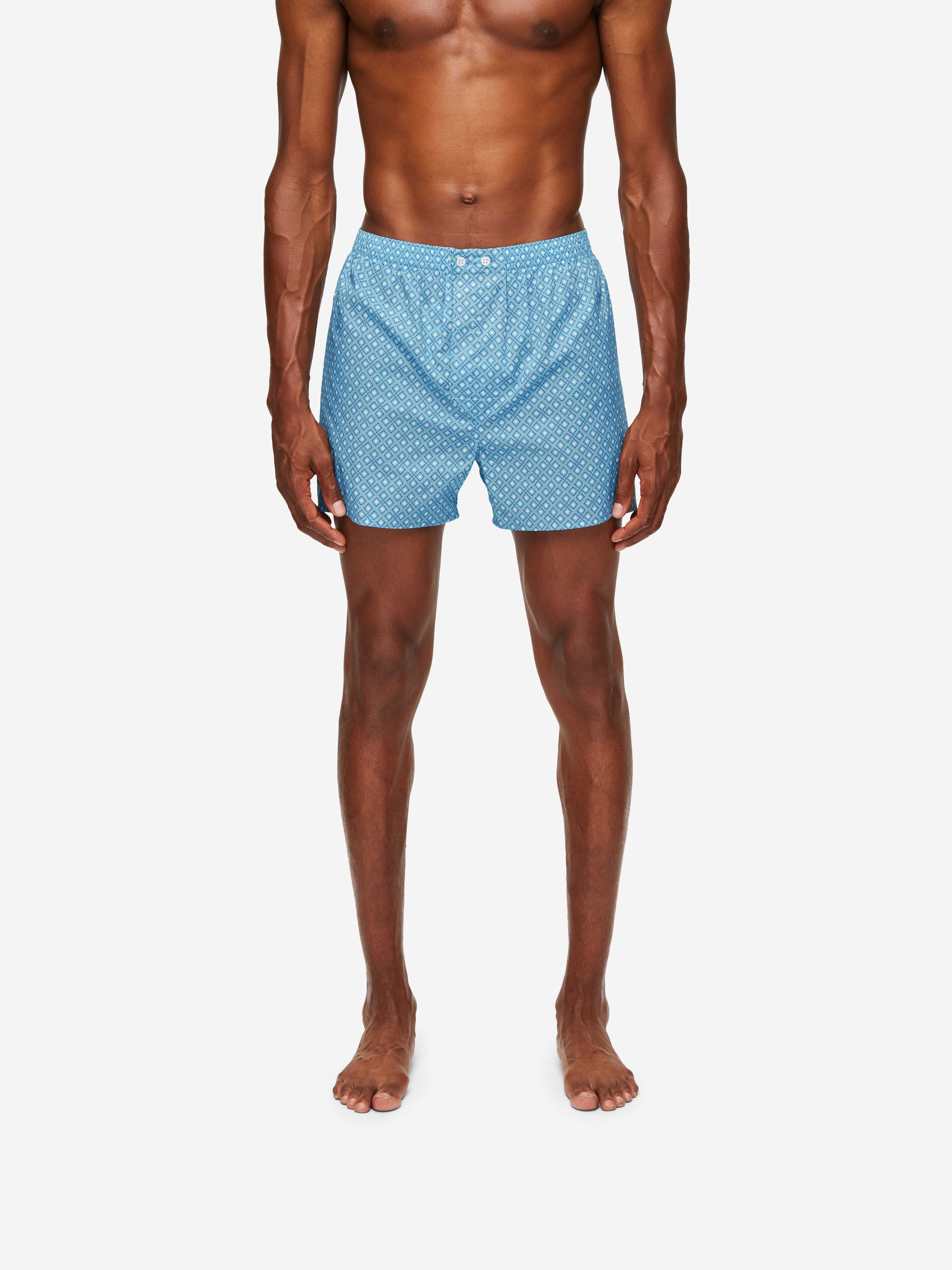 Men's Classic Fit Boxers Ledbury 56 Cotton Batiste Blue sold by Derek Rose product image thumbnail 5
