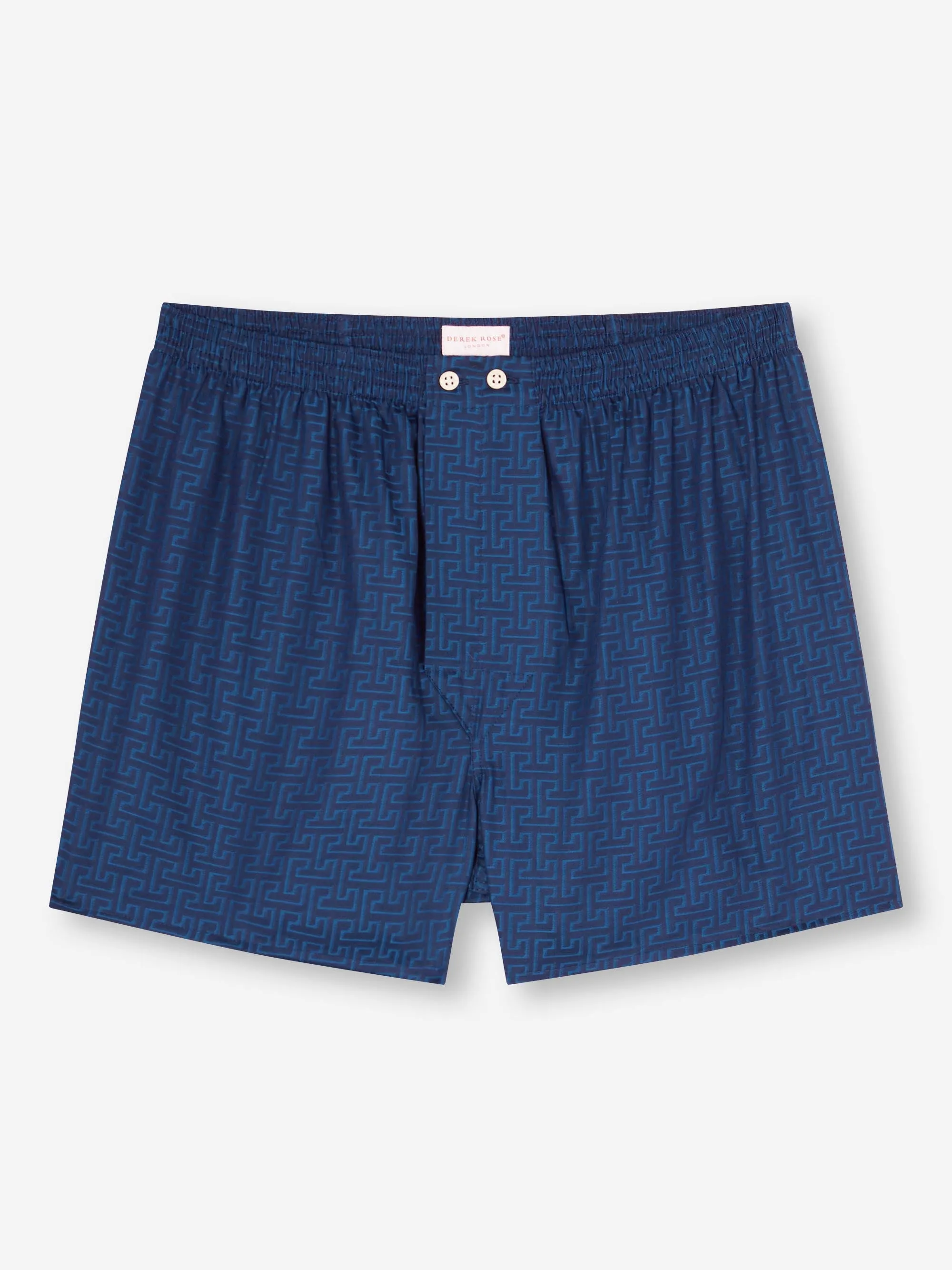 Men's Classic Fit Boxers Paris 27 Cotton Jacquard Navy sold by Derek Rose product image thumbnail 2