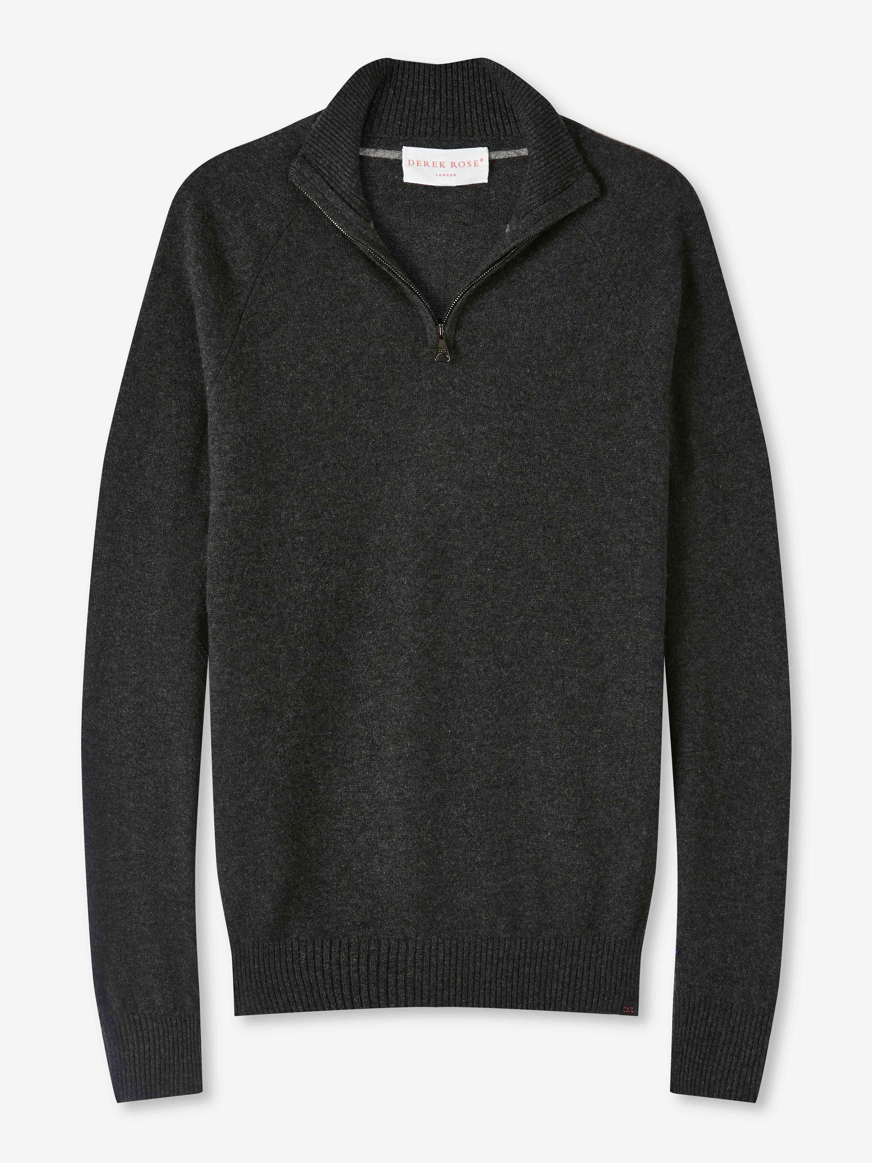 Men's Half-Zip Sweater Finley Cashmere Flint sold by Derek Rose product image thumbnail 2