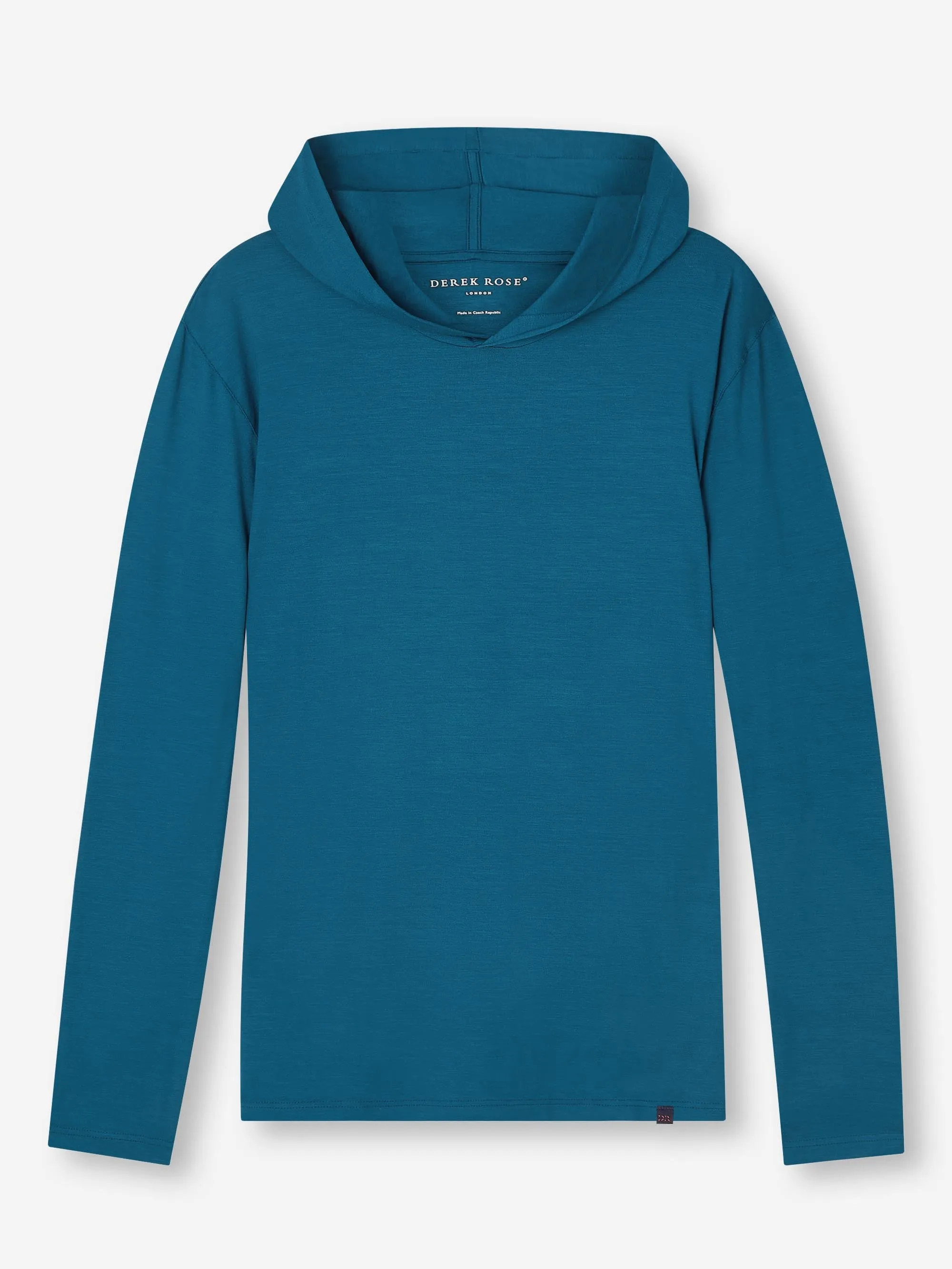 Men's Pullover Hoodie Basel Micro Modal Stretch Poseidon Blue sold by Derek Rose product image thumbnail 2