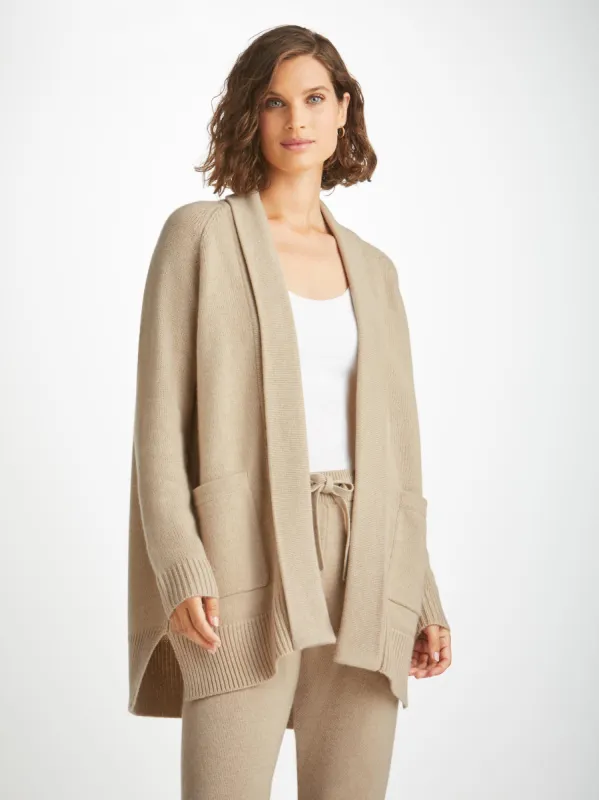 Women's Cardigan Nina Cashmere Fawn sold by Derek Rose