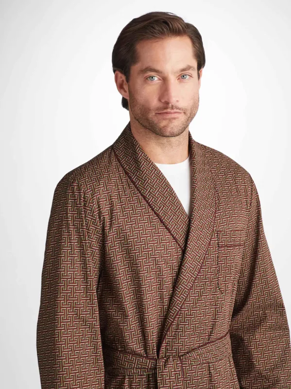 Men's Robe Ledbury 72 Cotton Batiste Burgundy sold by Derek Rose