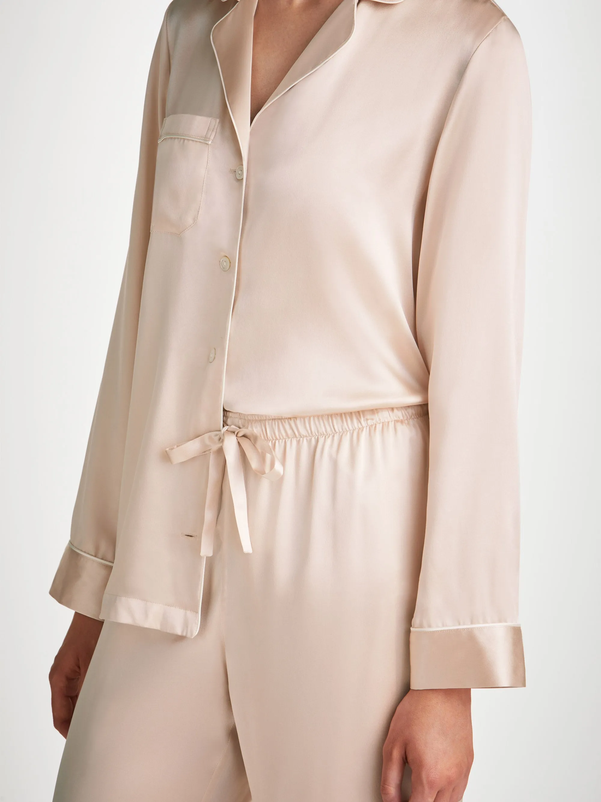 Women's Pajamas Bailey Silk Satin Champagne sold by Derek Rose product image thumbnail 5